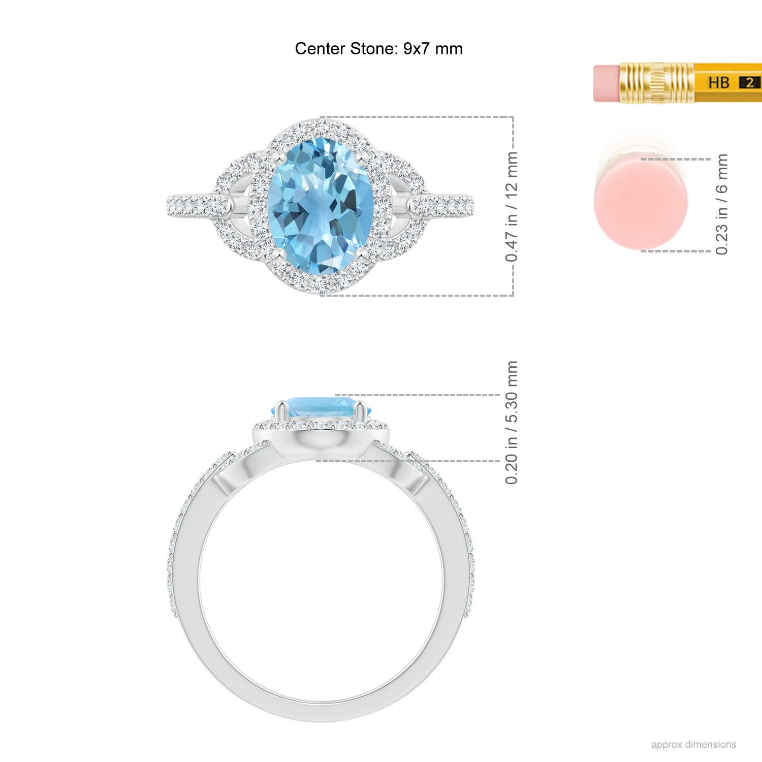 A - Swiss Blue Topaz / 2.74 CT / 14 KT White Gold