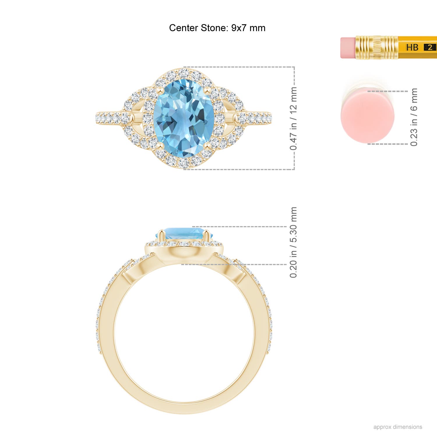 A - Swiss Blue Topaz / 2.74 CT / 14 KT Yellow Gold