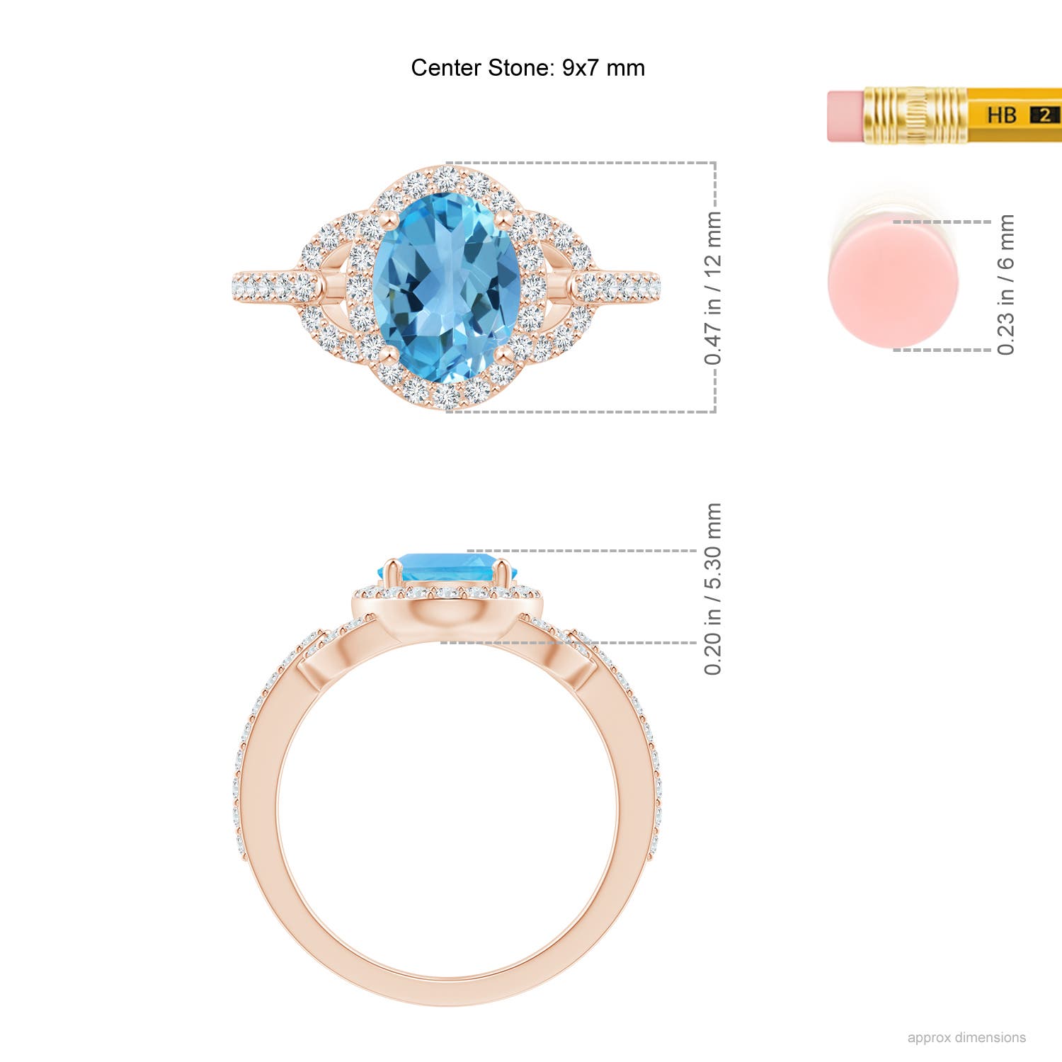 AA - Swiss Blue Topaz / 2.74 CT / 14 KT Rose Gold