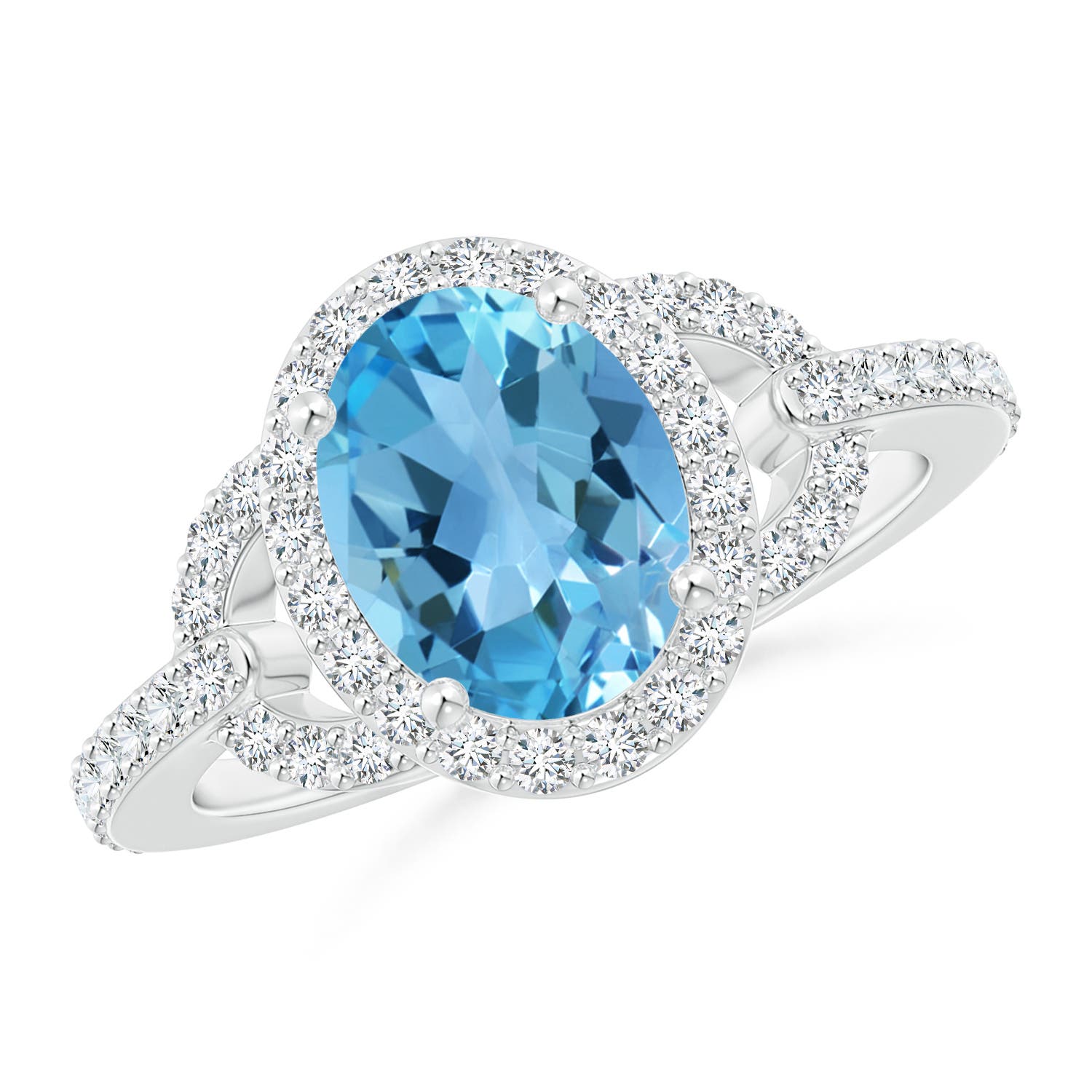 AA - Swiss Blue Topaz / 2.74 CT / 14 KT White Gold