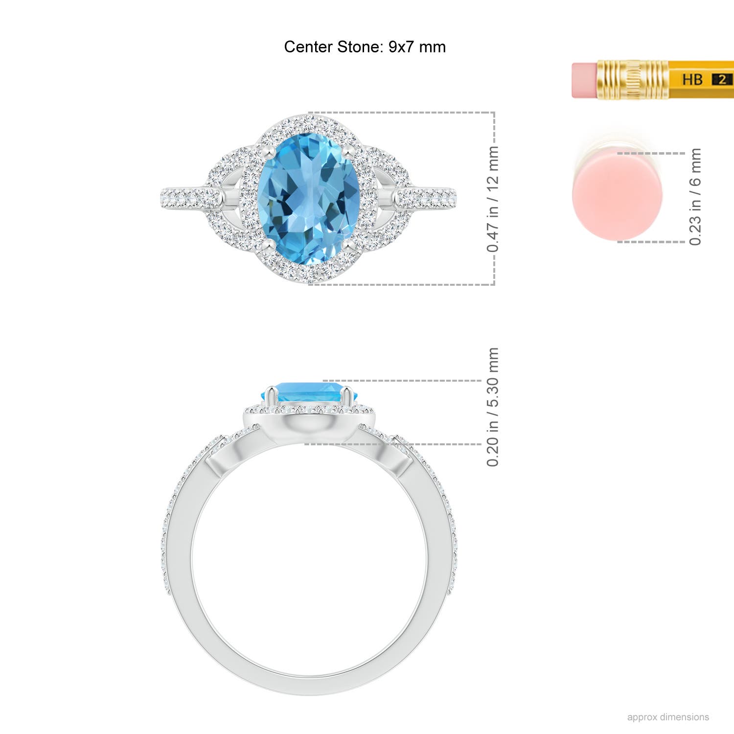 AA - Swiss Blue Topaz / 2.74 CT / 14 KT White Gold