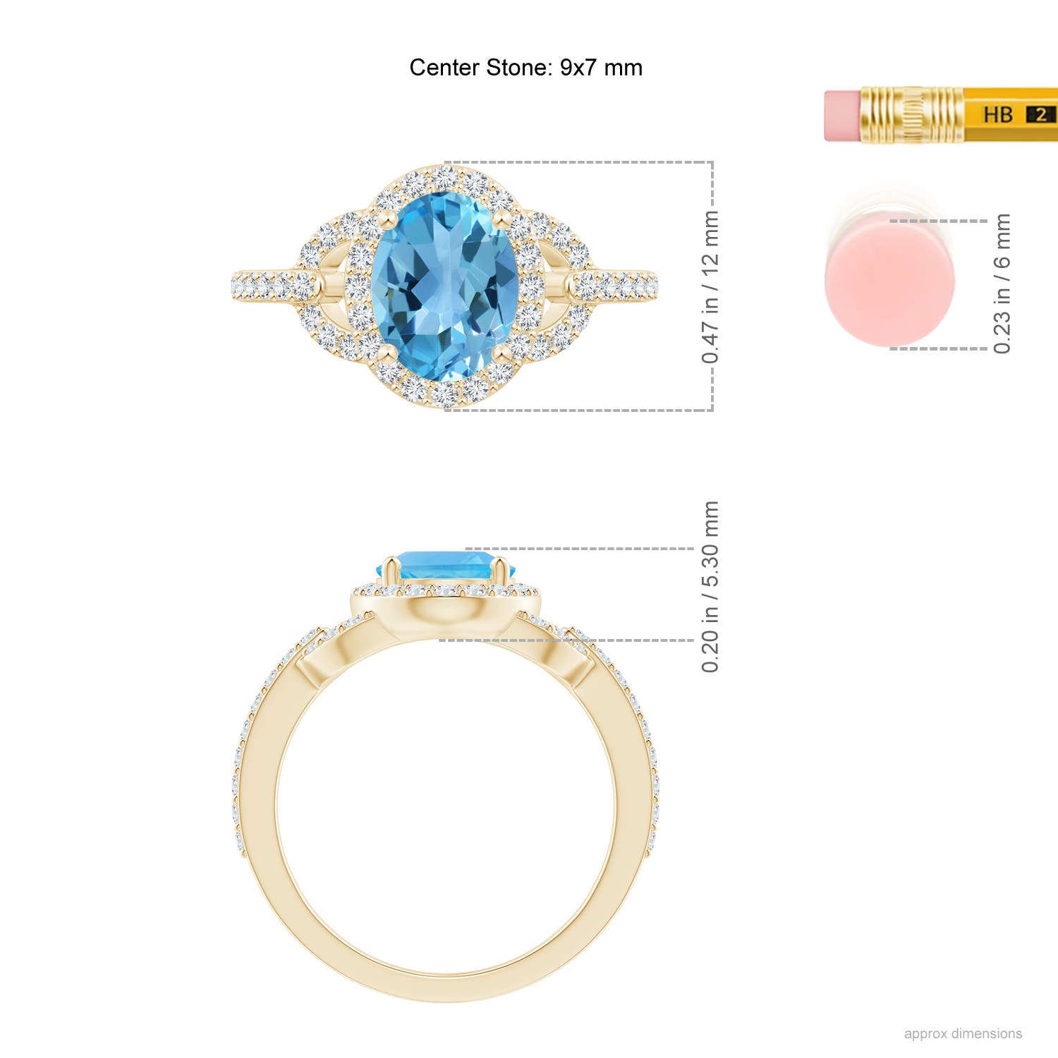 AA - Swiss Blue Topaz / 2.74 CT / 14 KT Yellow Gold