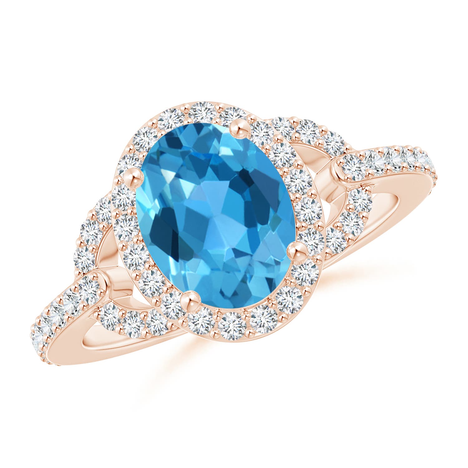 AAA - Swiss Blue Topaz / 2.74 CT / 14 KT Rose Gold