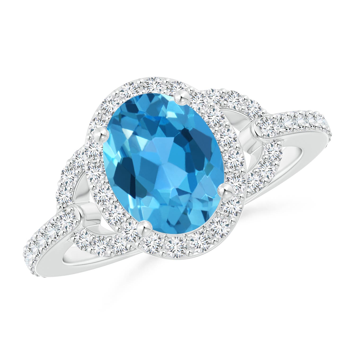 AAA - Swiss Blue Topaz / 2.74 CT / 14 KT White Gold