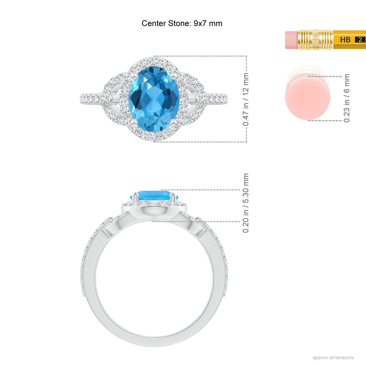 AAA - Swiss Blue Topaz / 2.74 CT / 14 KT White Gold