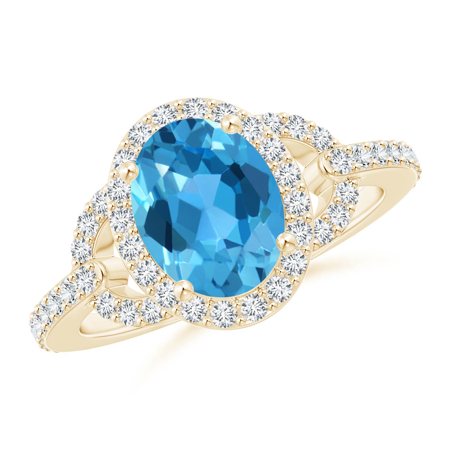 AAA - Swiss Blue Topaz / 2.74 CT / 14 KT Yellow Gold