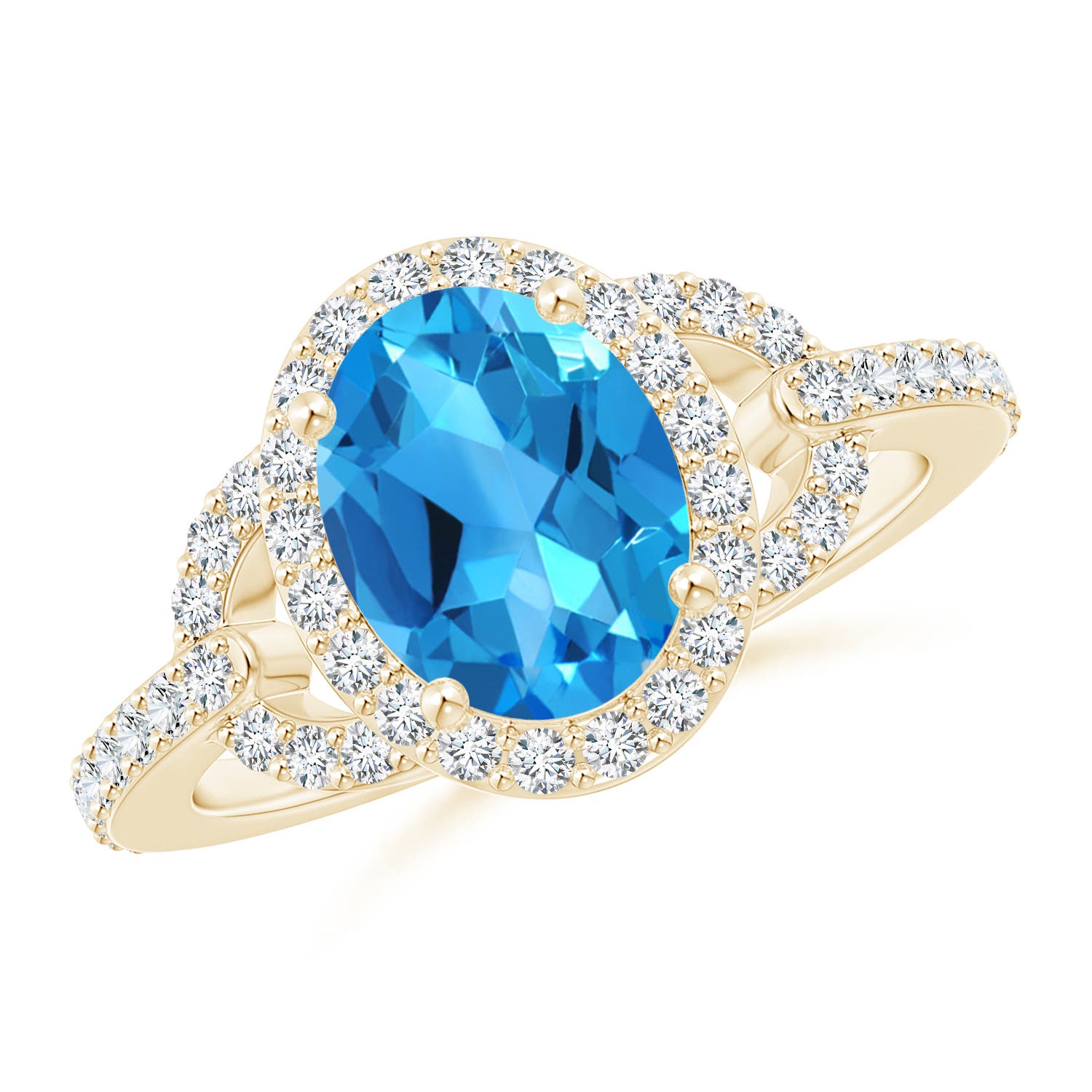 AAAA - Swiss Blue Topaz / 2.74 CT / 14 KT Yellow Gold