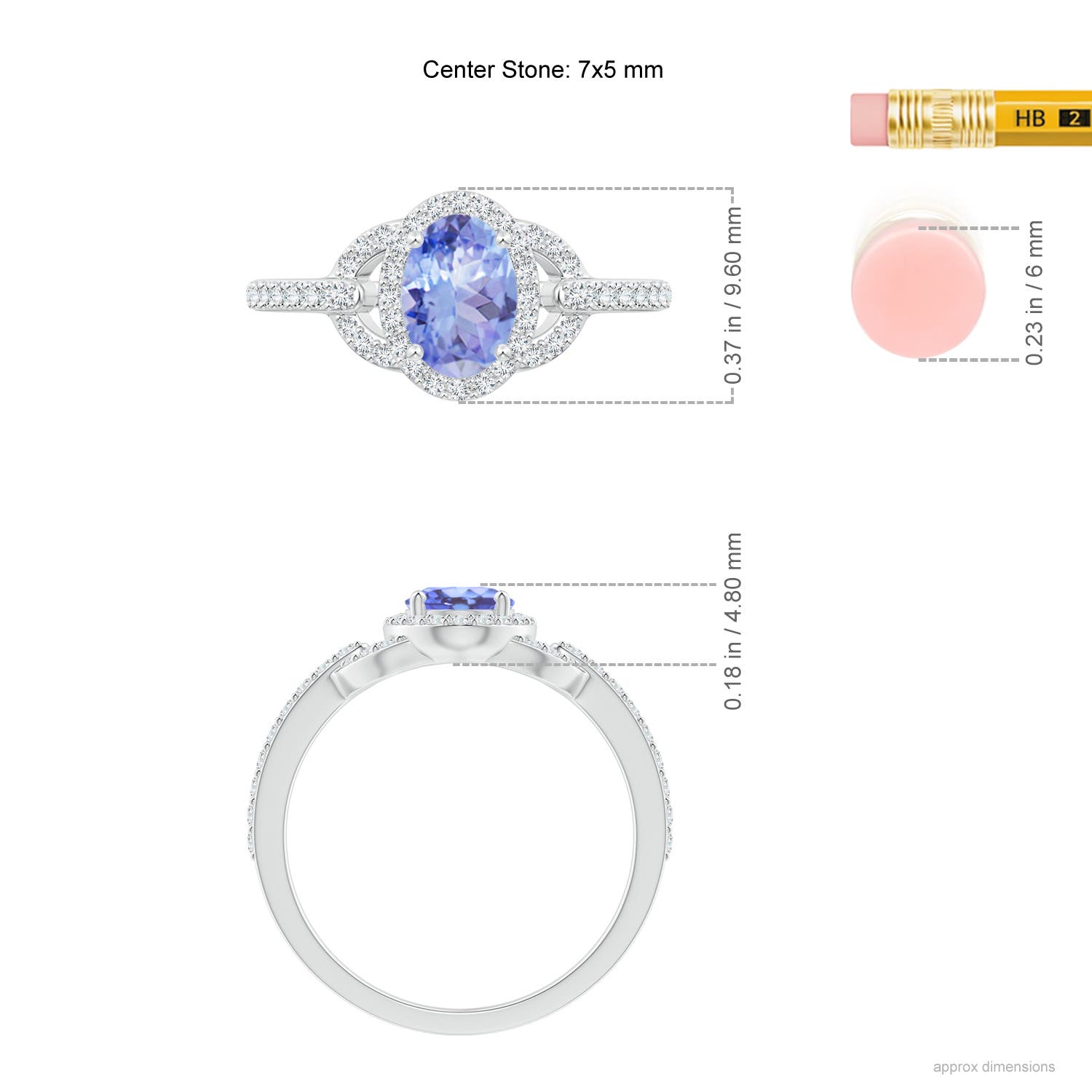 A - Tanzanite / 1.14 CT / 14 KT White Gold