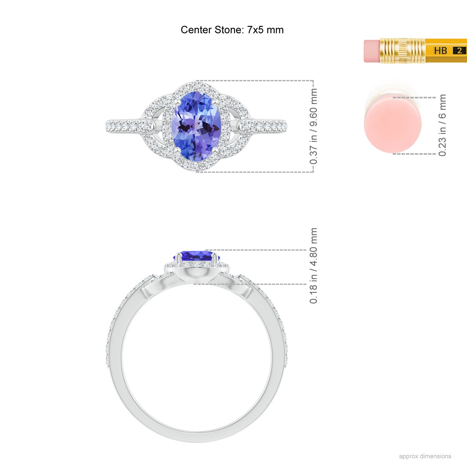 AA - Tanzanite / 1.14 CT / 14 KT White Gold