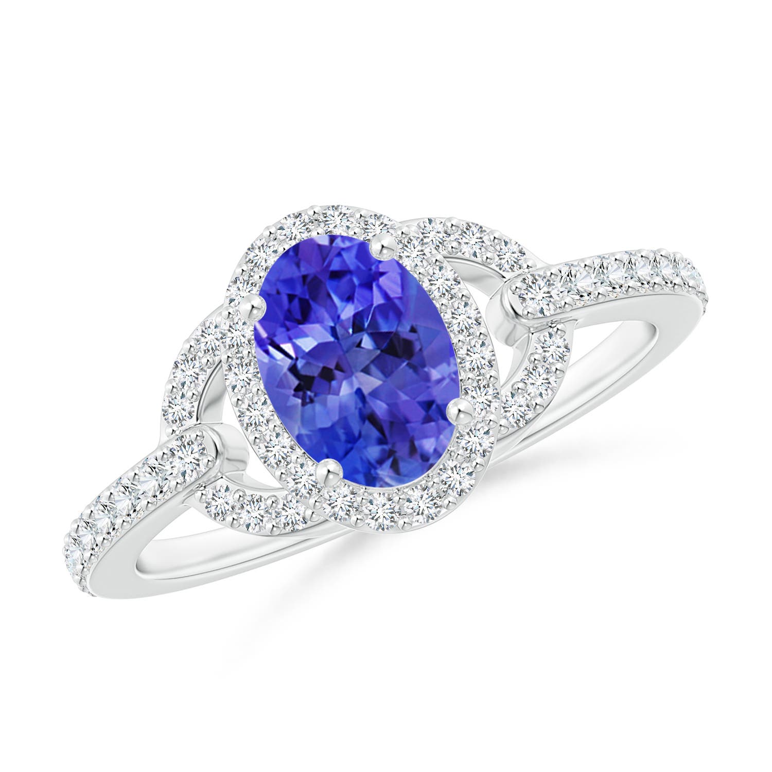 AAA - Tanzanite / 1.14 CT / 14 KT White Gold