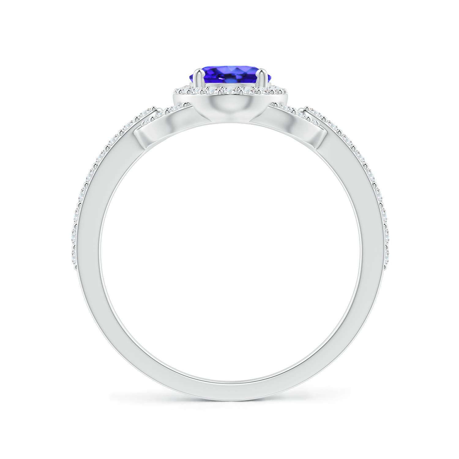 AAA - Tanzanite / 1.14 CT / 14 KT White Gold