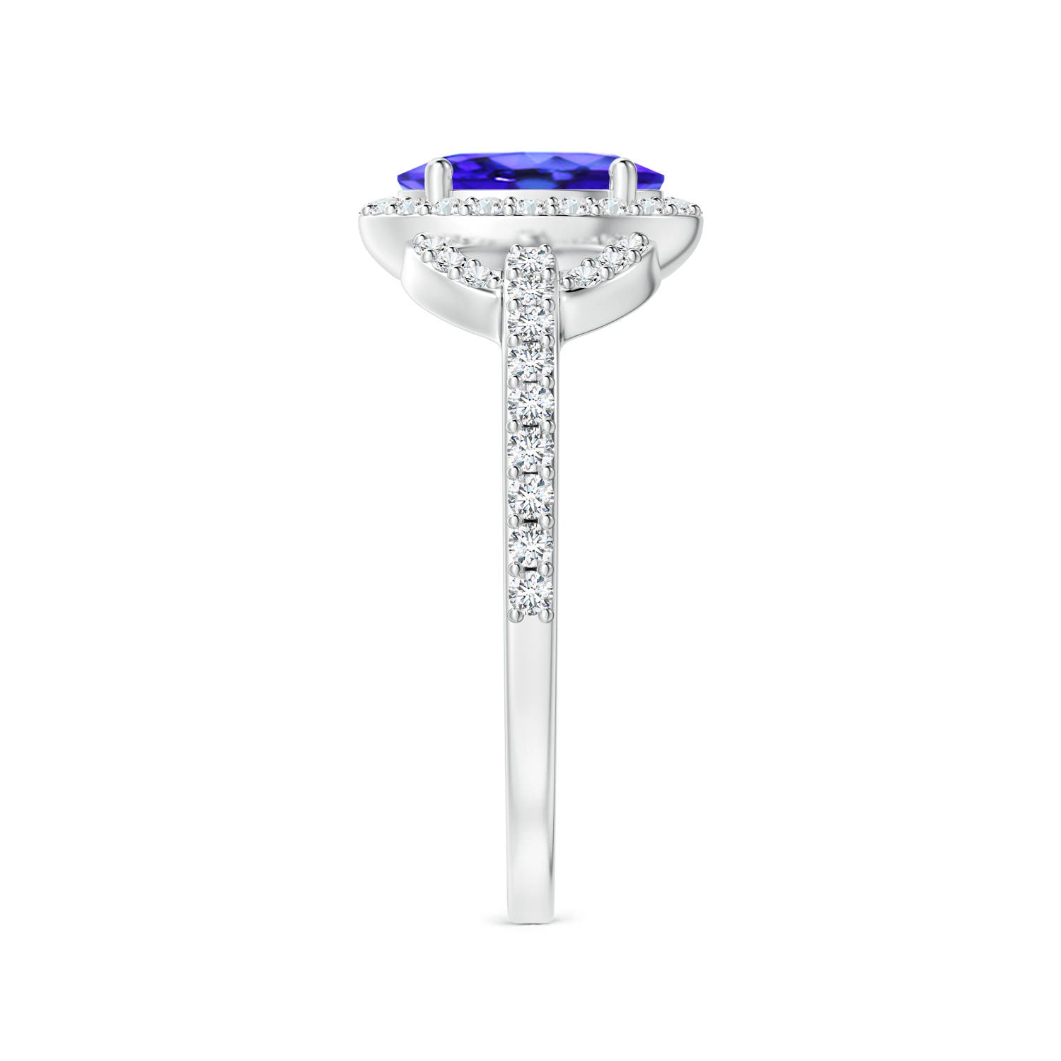 AAA - Tanzanite / 1.14 CT / 14 KT White Gold