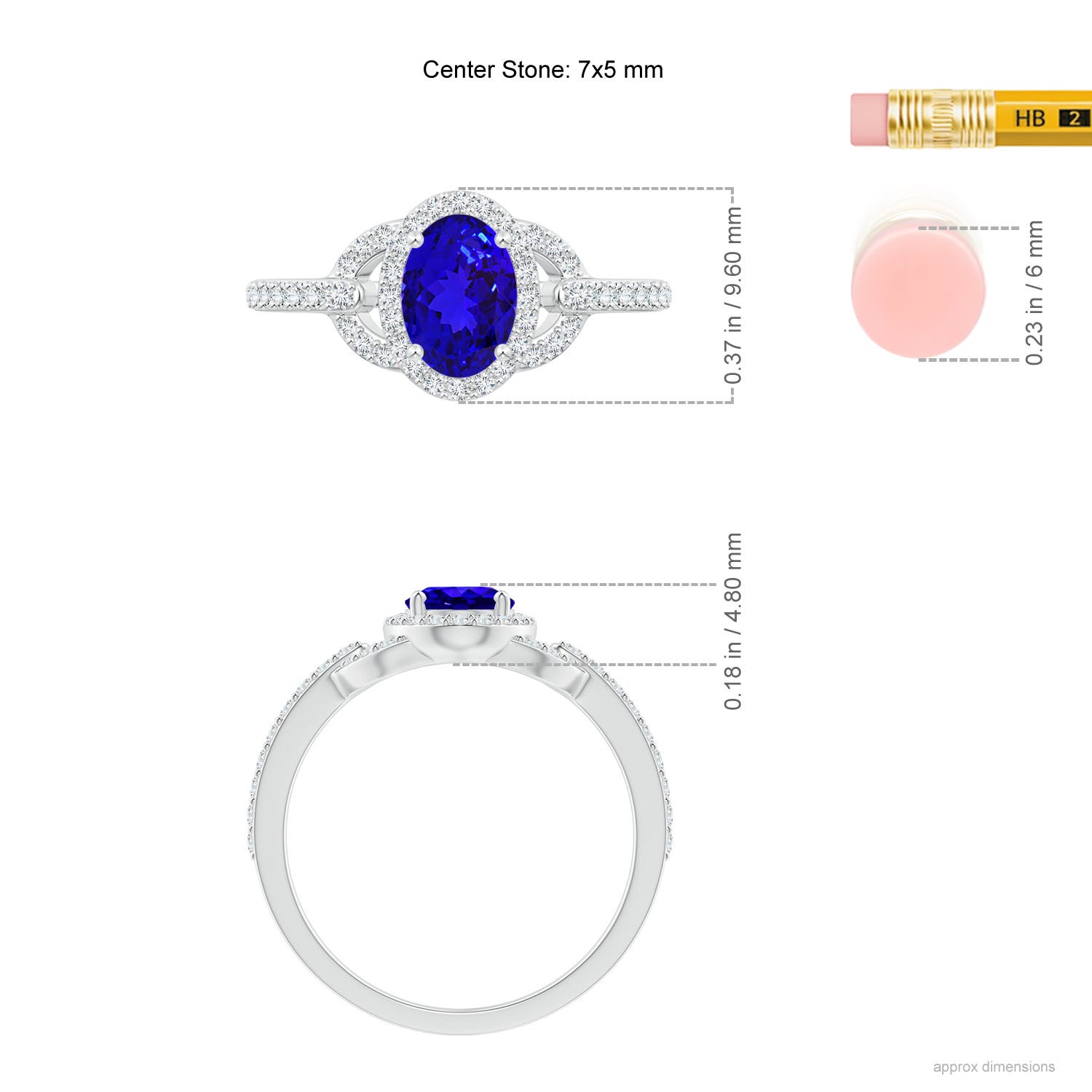 AAAA - Tanzanite / 1.14 CT / 14 KT White Gold