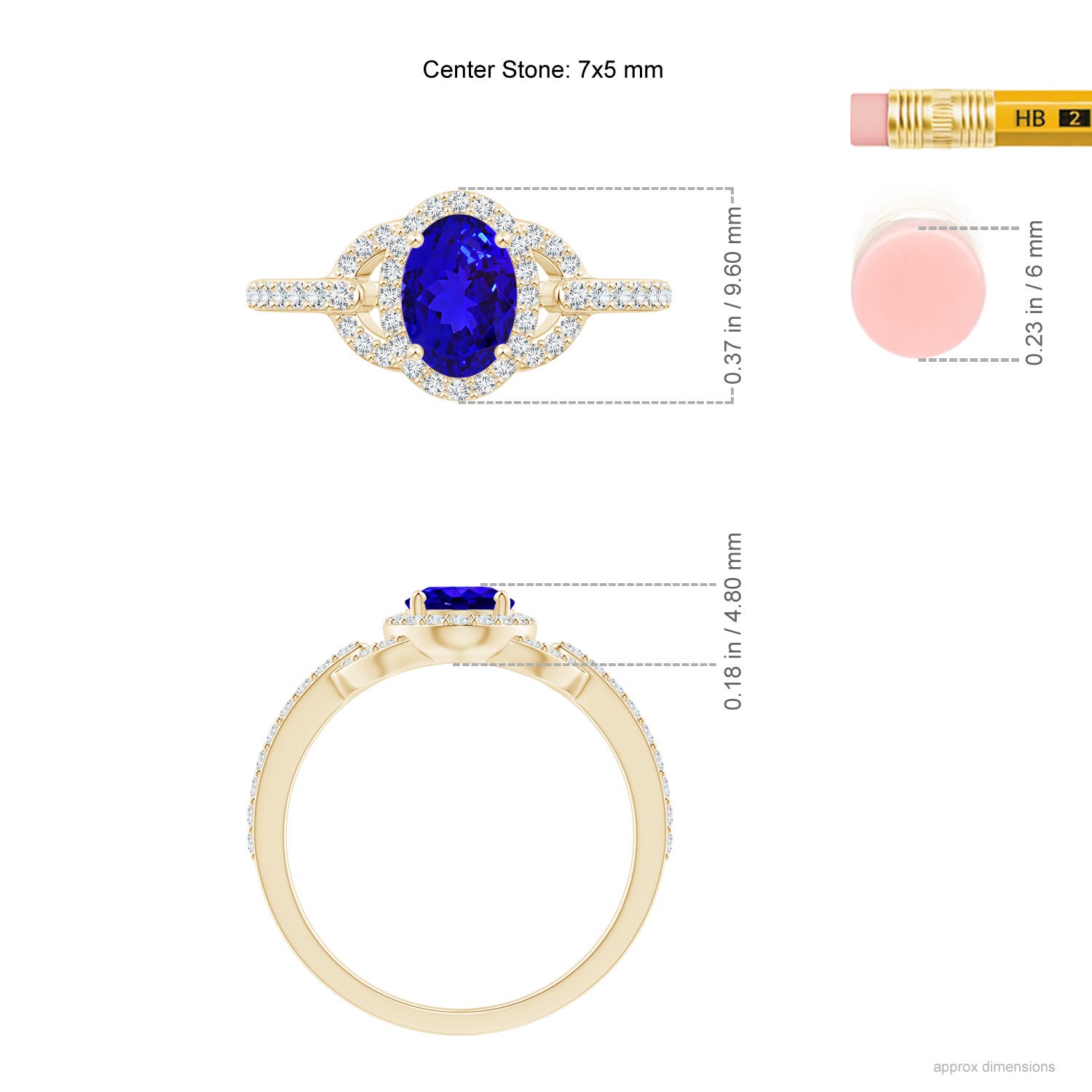 AAAA - Tanzanite / 1.14 CT / 14 KT Yellow Gold