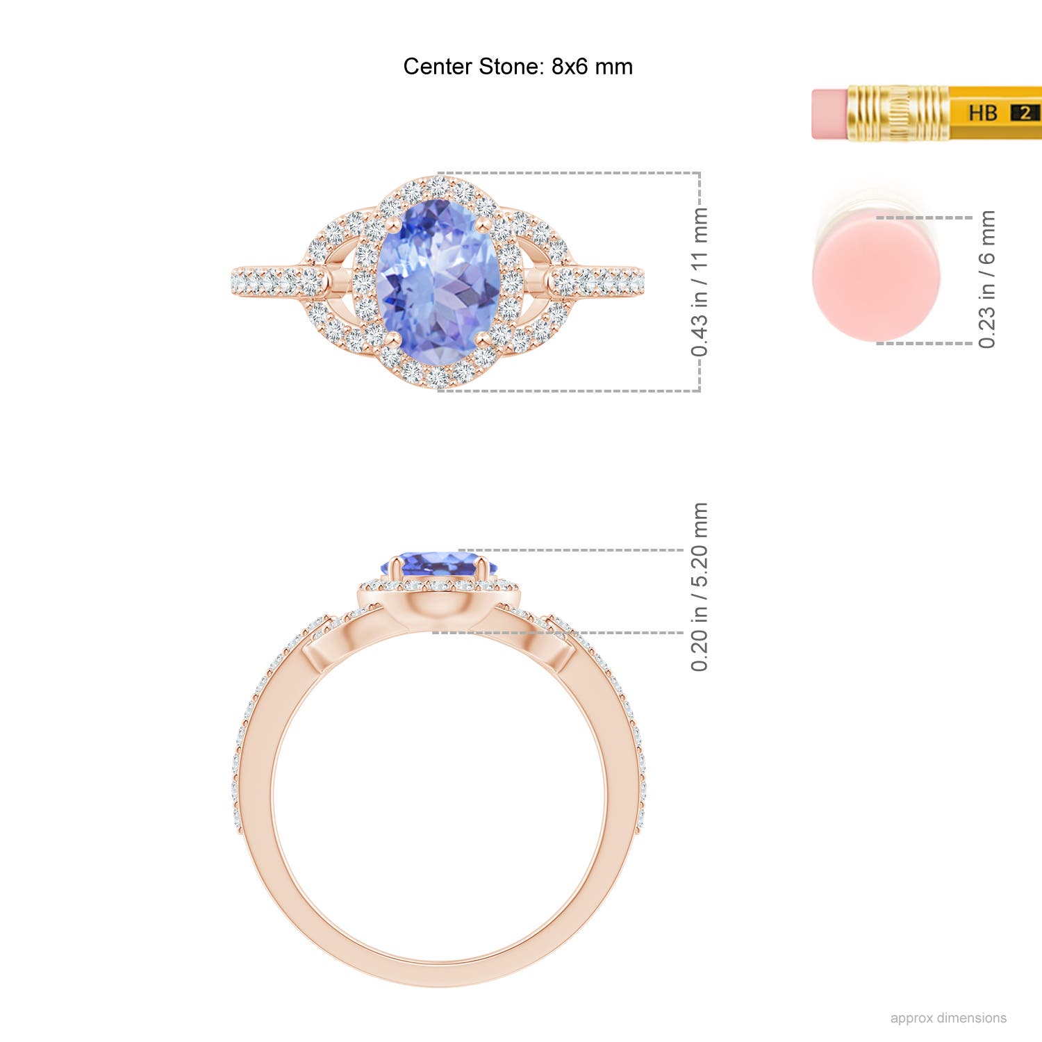 A - Tanzanite / 1.62 CT / 14 KT Rose Gold