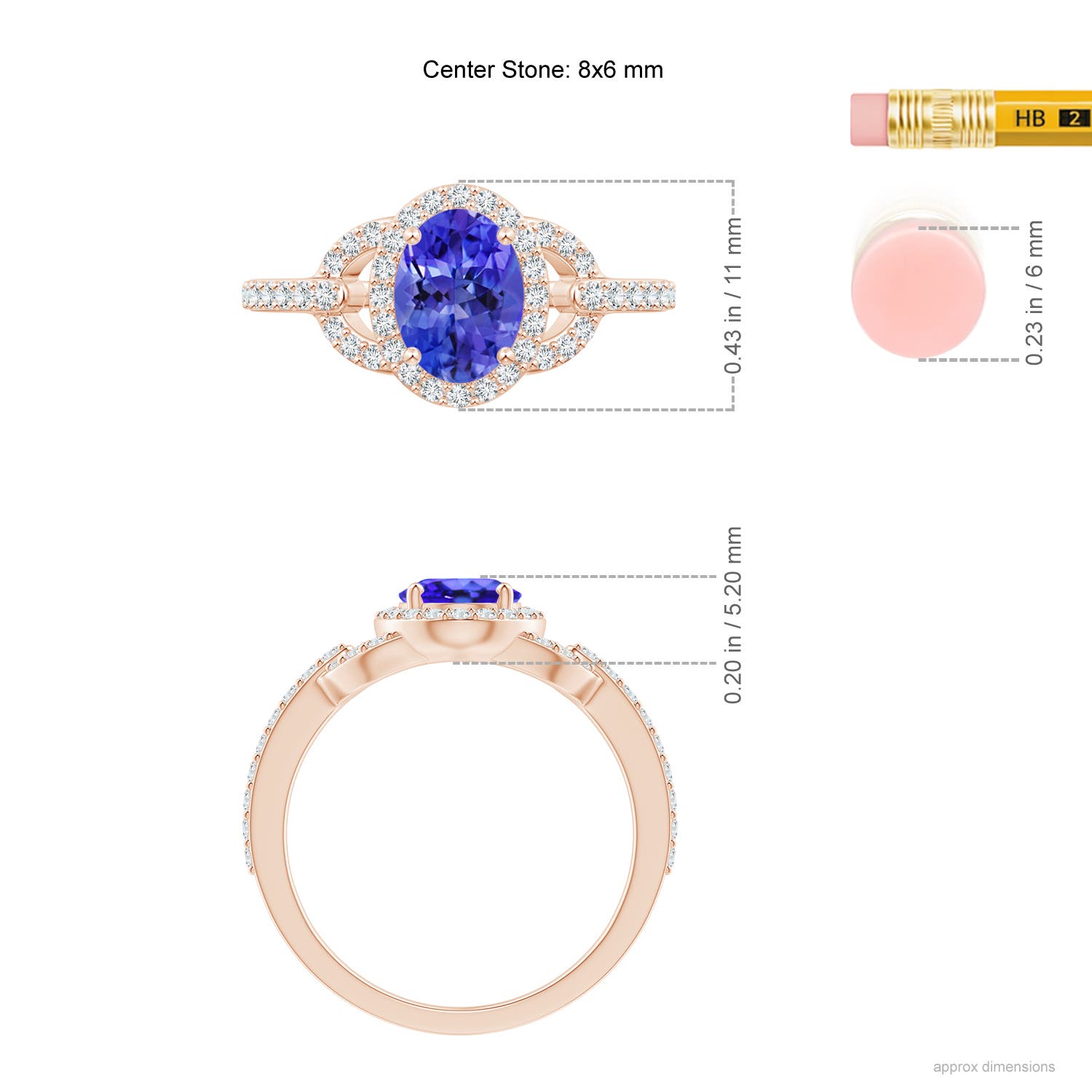 AAA - Tanzanite / 1.62 CT / 14 KT Rose Gold