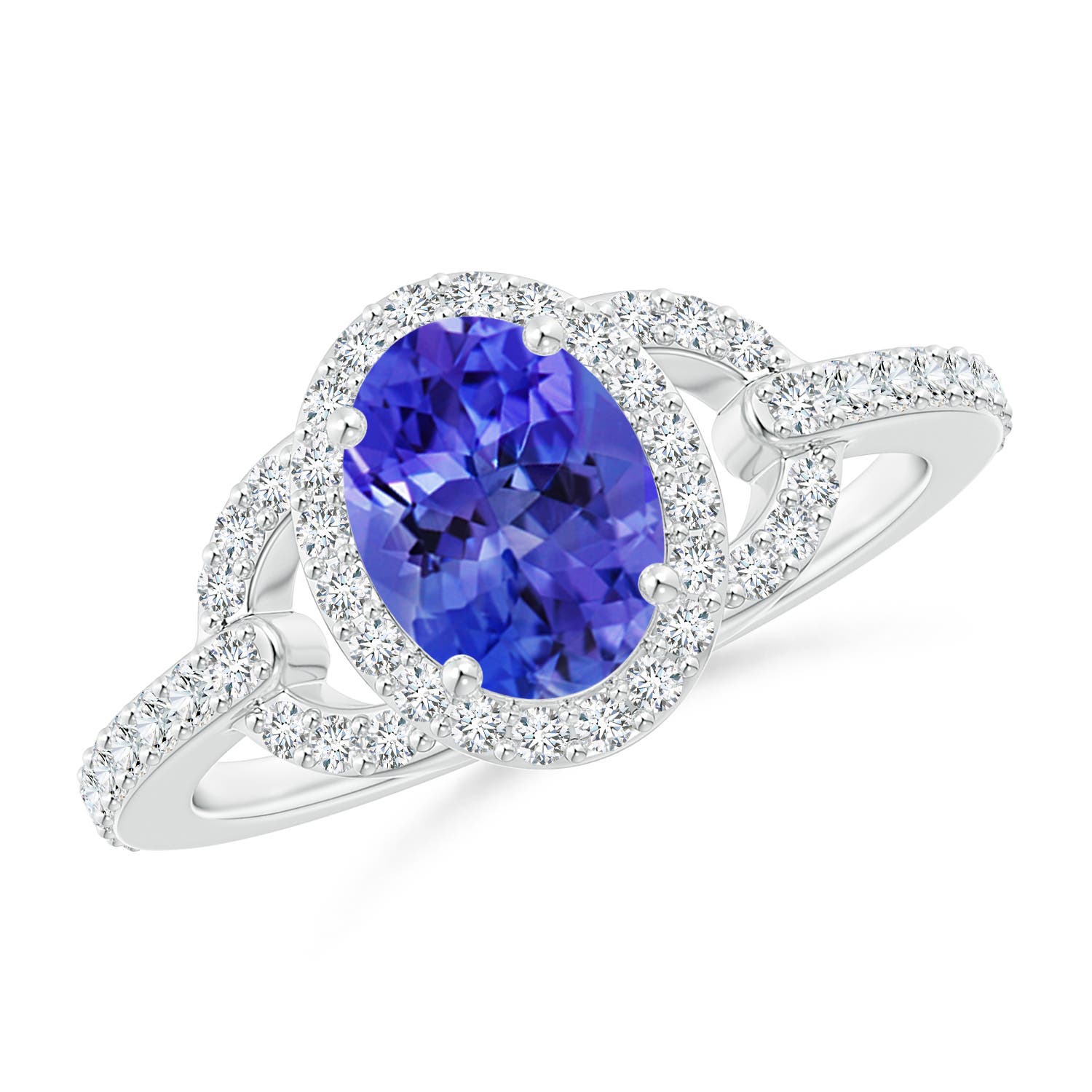 AAA - Tanzanite / 1.62 CT / 14 KT White Gold