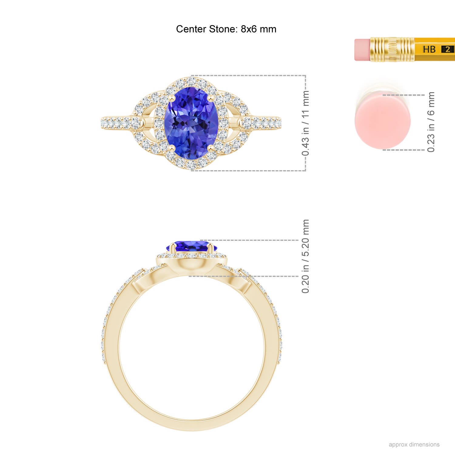 AAA - Tanzanite / 1.62 CT / 14 KT Yellow Gold