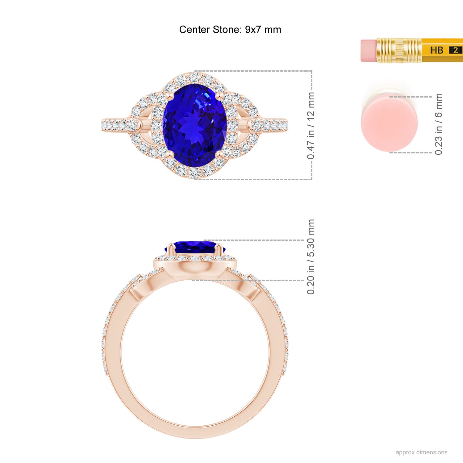 AAAA - Tanzanite / 2.39 CT / 14 KT Rose Gold