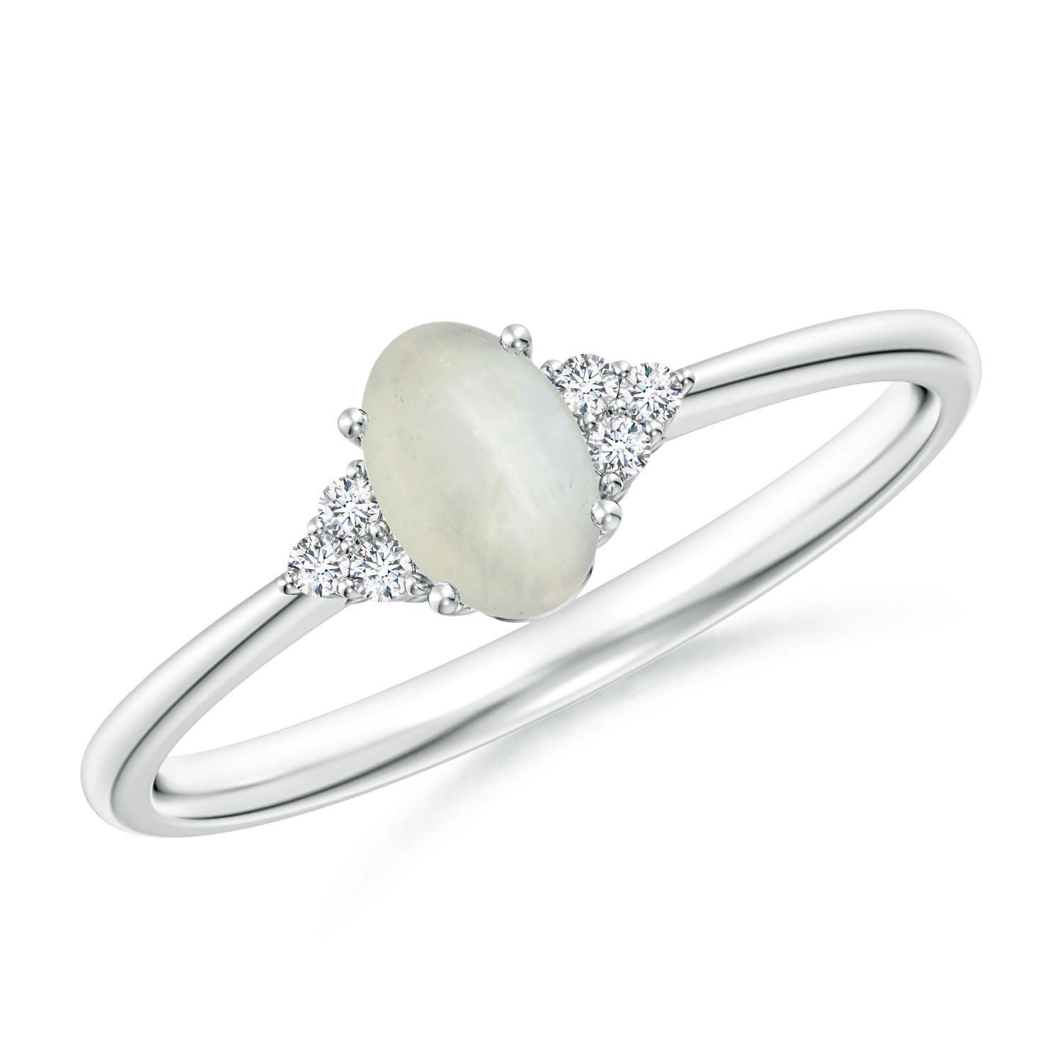 AA - Moonstone / 0.43 CT / 14 KT White Gold