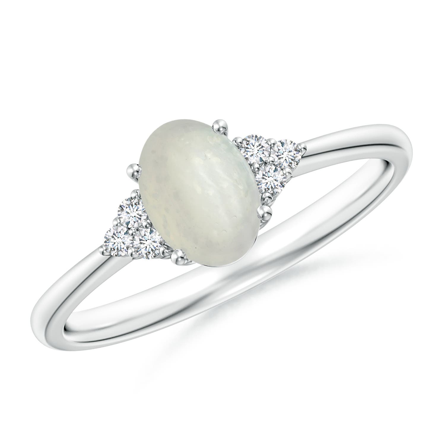 A - Moonstone / 0.76 CT / 14 KT White Gold