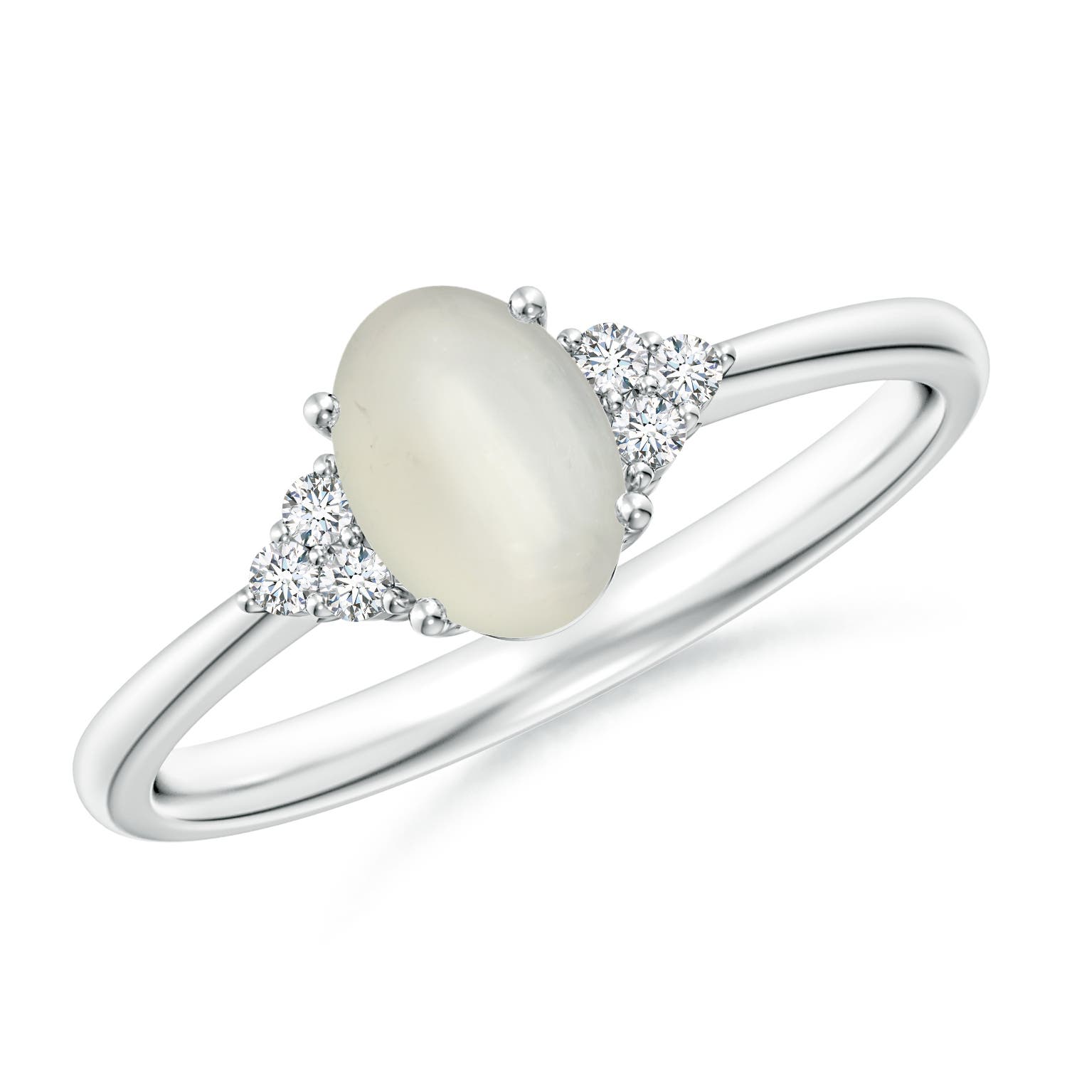 AAA - Moonstone / 0.76 CT / 14 KT White Gold