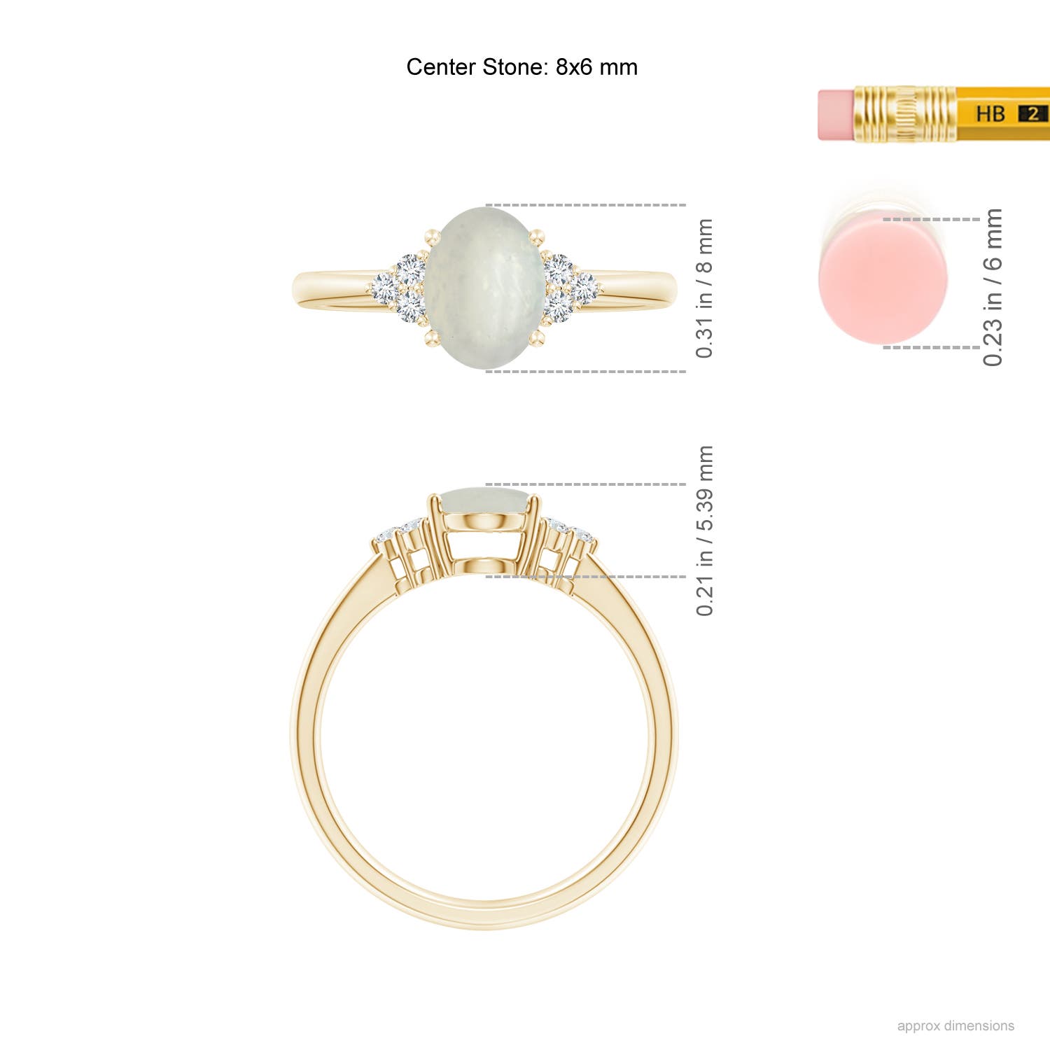 A - Moonstone / 1.21 CT / 14 KT Yellow Gold