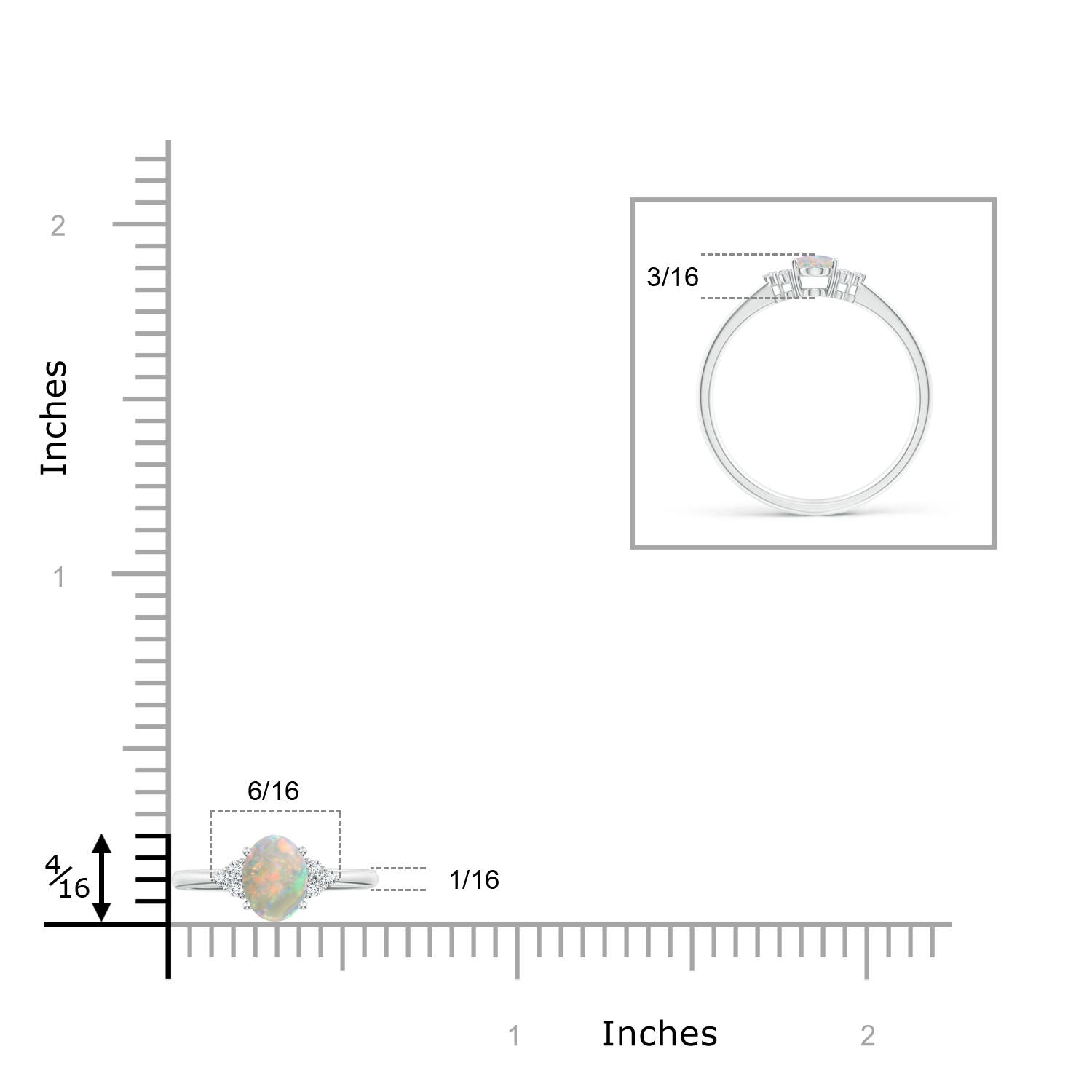 AAAA - Opal / 0.34 CT / 14 KT White Gold