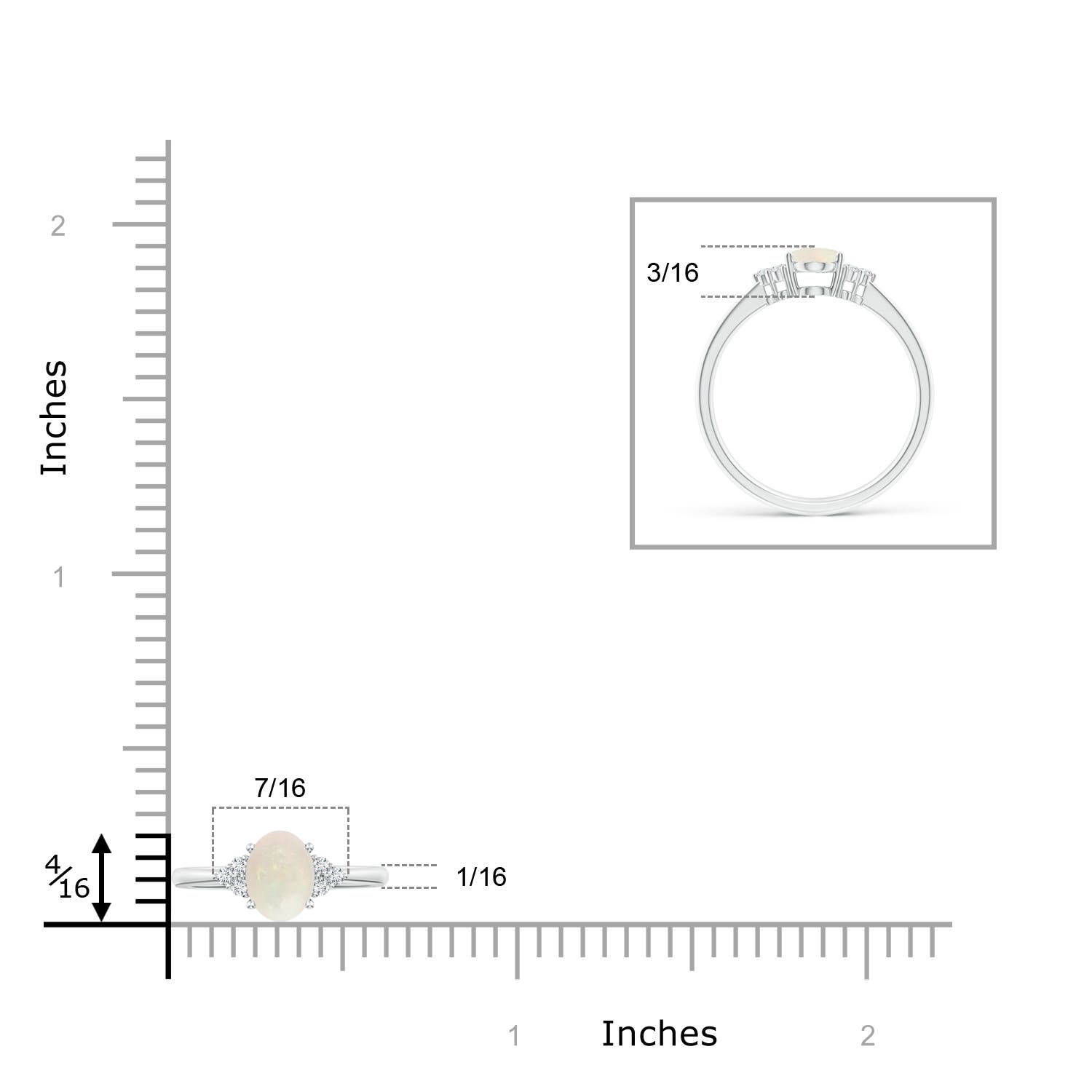 A - Opal / 0.53 CT / 14 KT White Gold