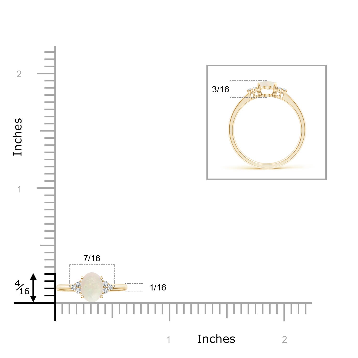 A - Opal / 0.53 CT / 14 KT Yellow Gold