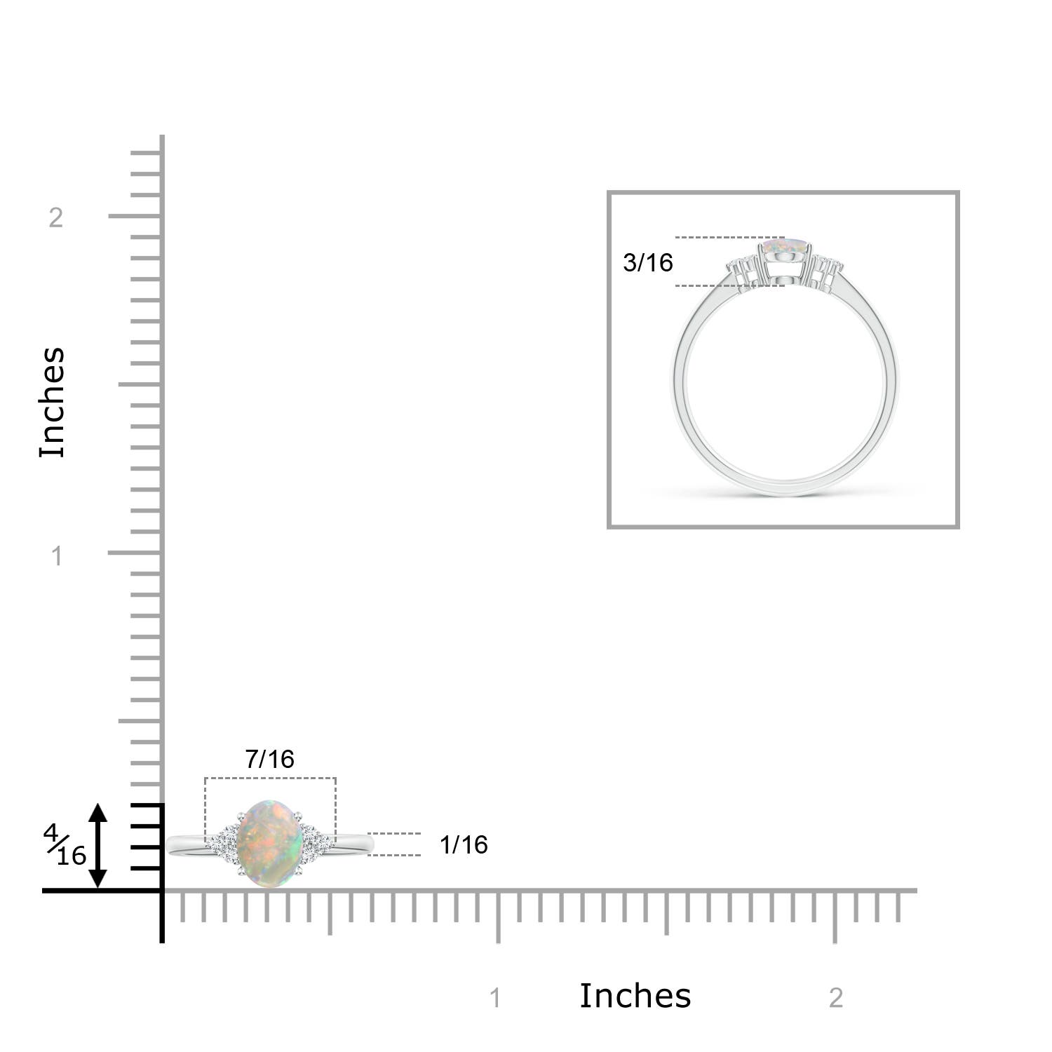 AAAA - Opal / 0.53 CT / 14 KT White Gold