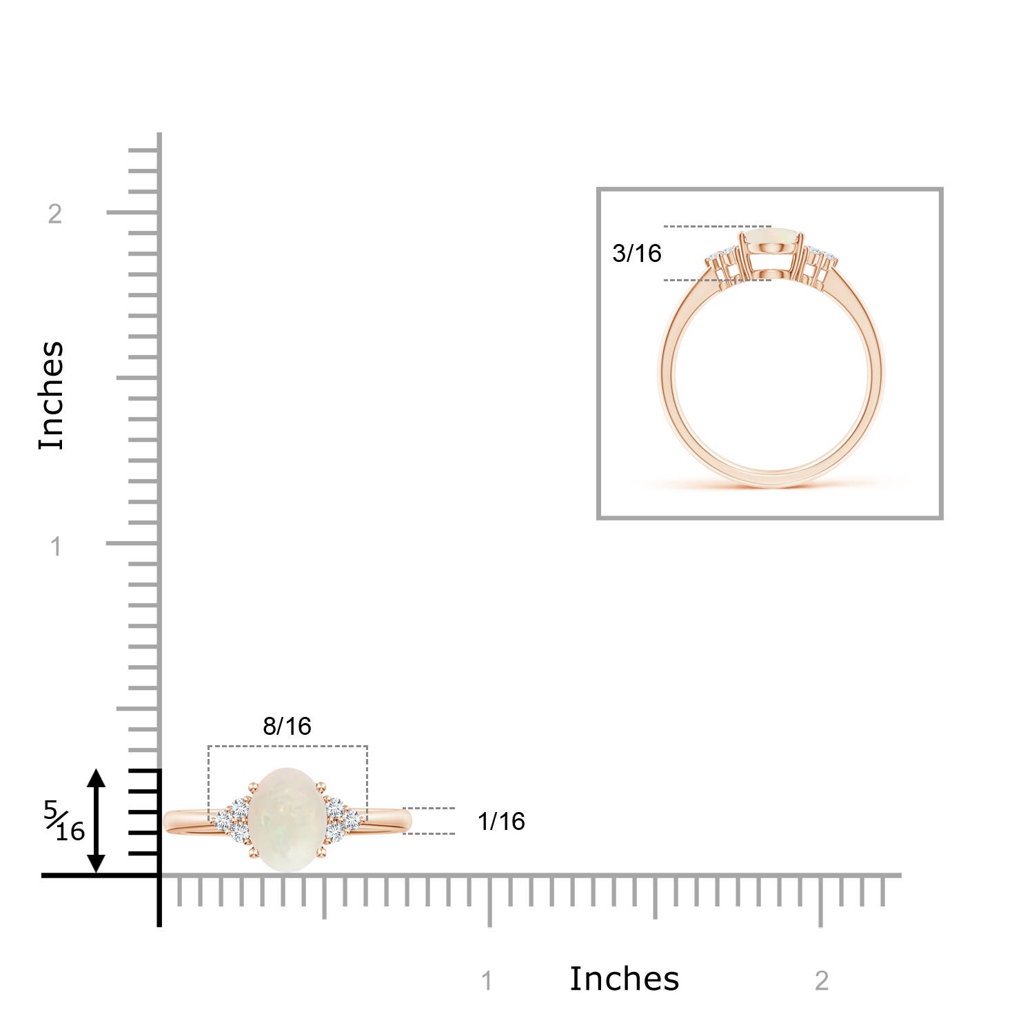 A - Opal / 0.91 CT / 14 KT Rose Gold