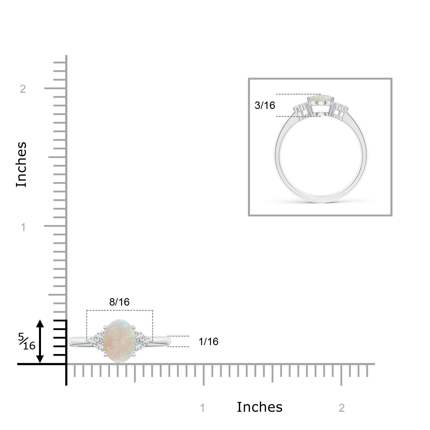 AA - Opal / 0.91 CT / 14 KT White Gold