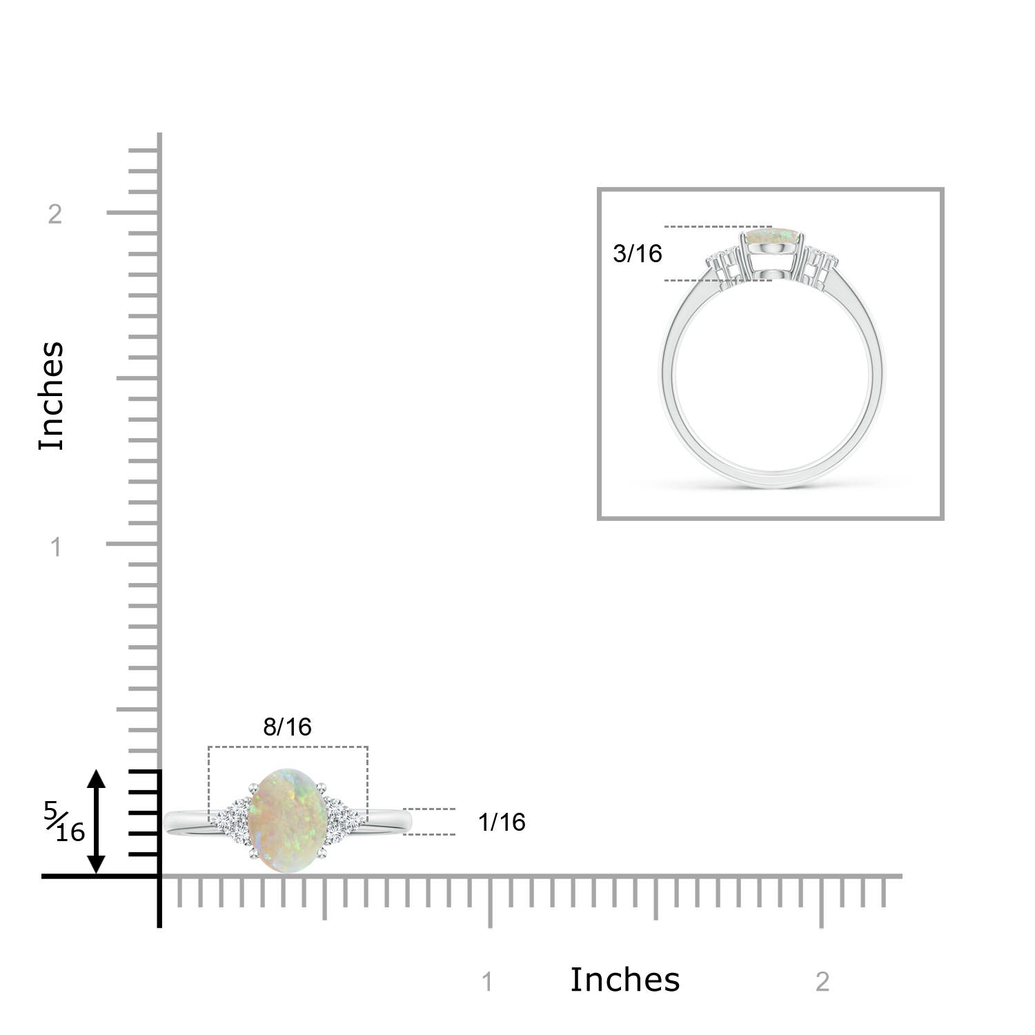 AAA - Opal / 0.91 CT / 14 KT White Gold