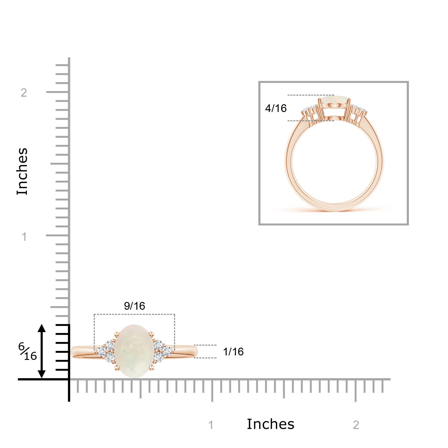 A - Opal / 1.23 CT / 14 KT Rose Gold