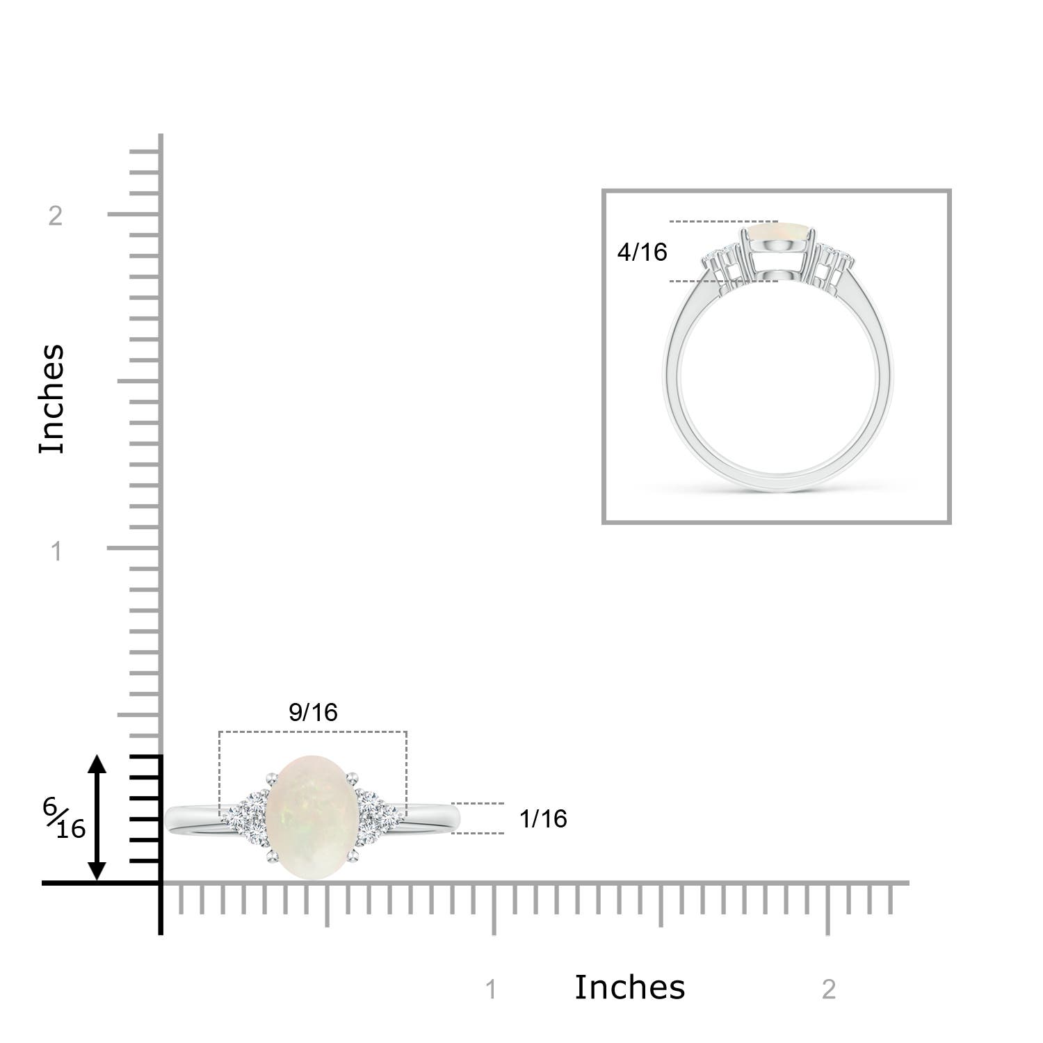 A - Opal / 1.23 CT / 14 KT White Gold