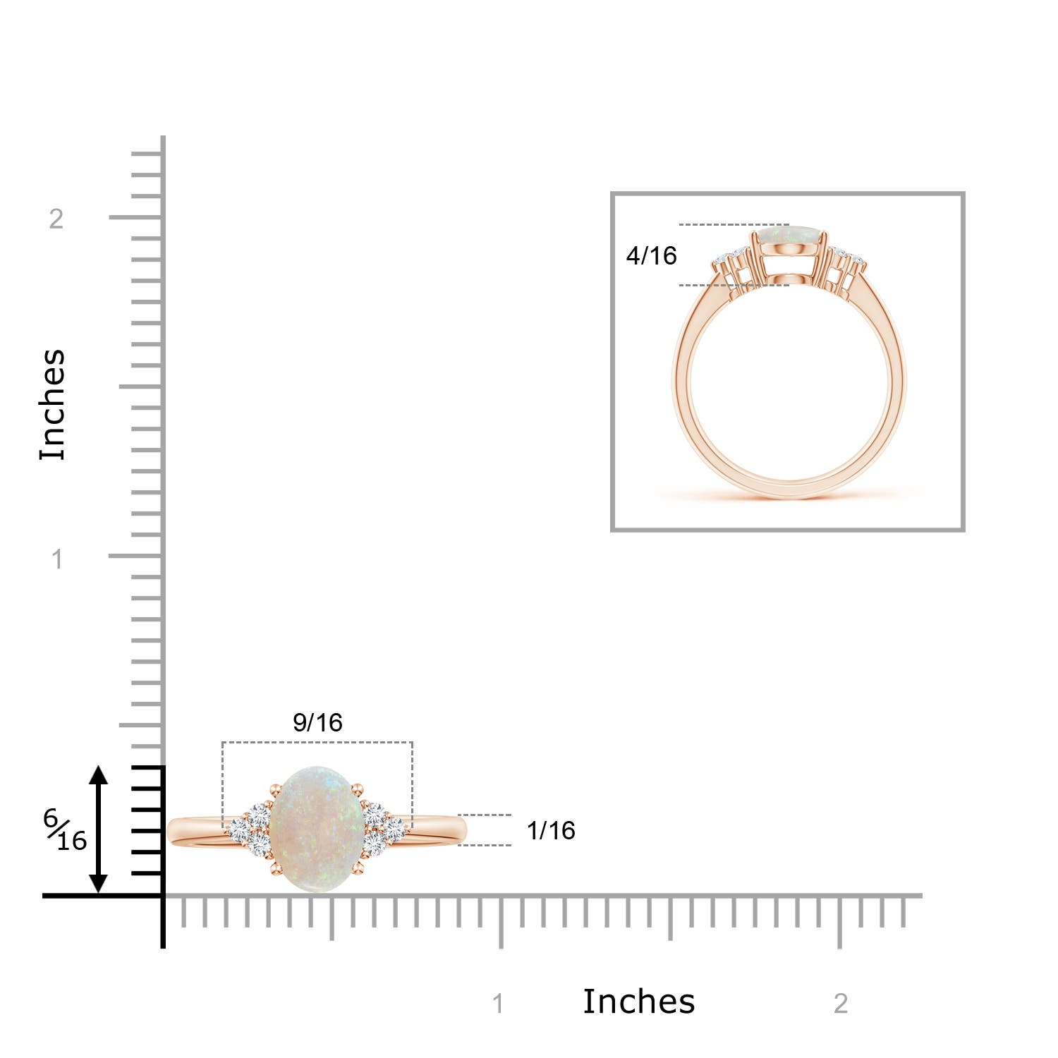 AA - Opal / 1.23 CT / 14 KT Rose Gold