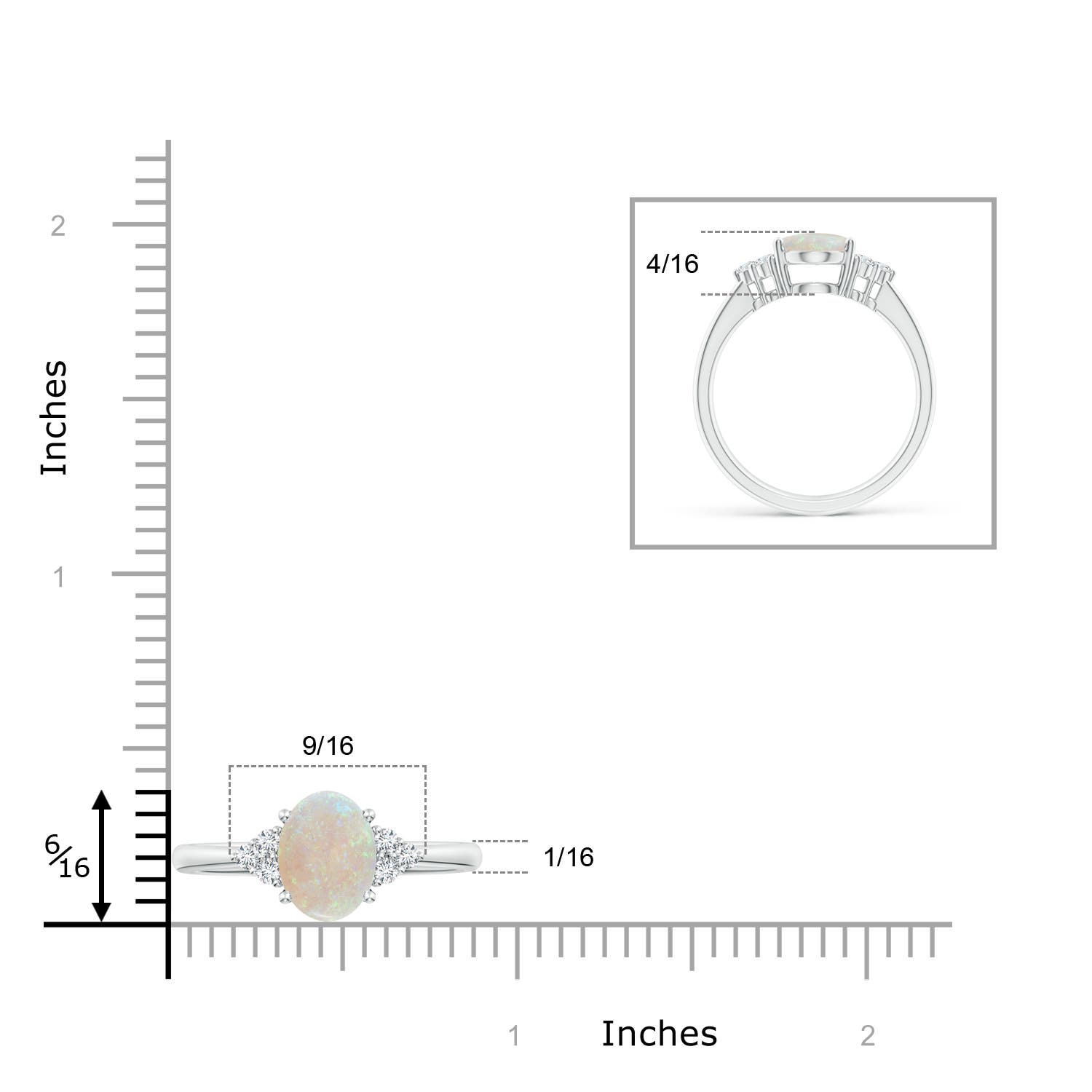 AA - Opal / 1.23 CT / 14 KT White Gold