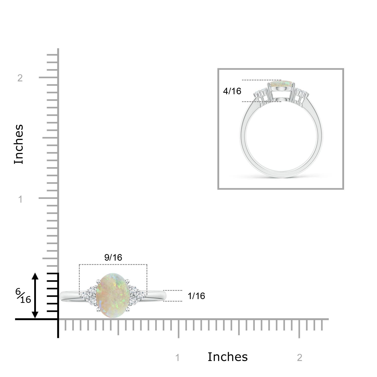 AAA - Opal / 1.23 CT / 14 KT White Gold