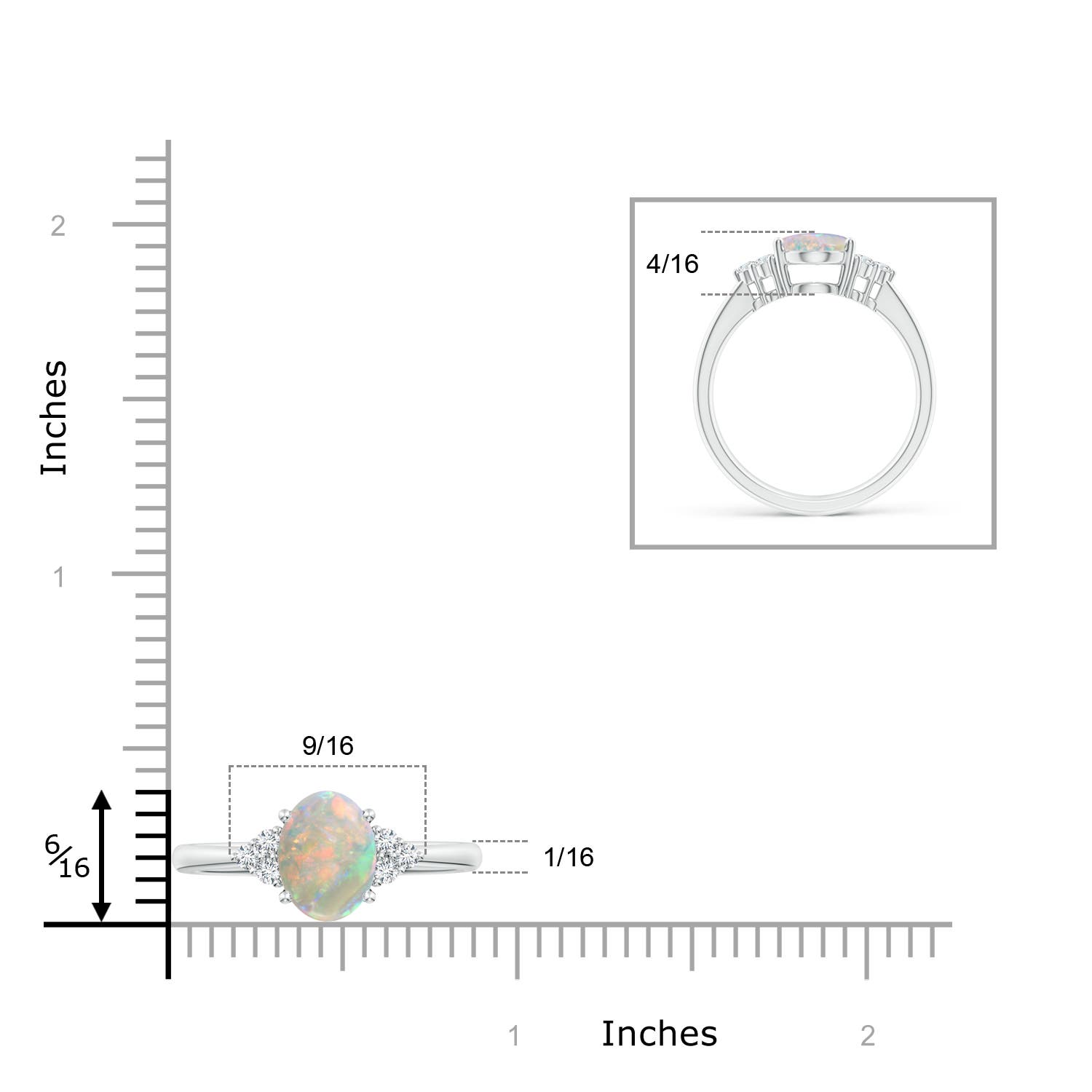 AAAA - Opal / 1.23 CT / 14 KT White Gold