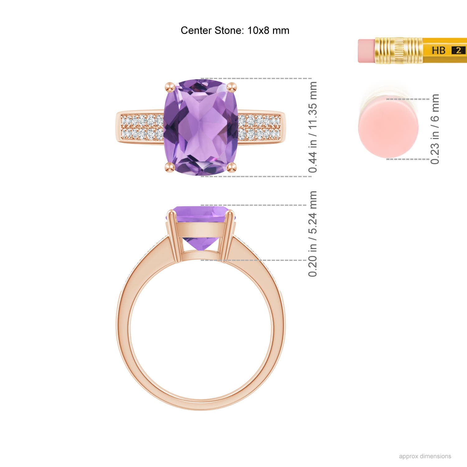 A - Amethyst / 2.87 CT / 14 KT Rose Gold