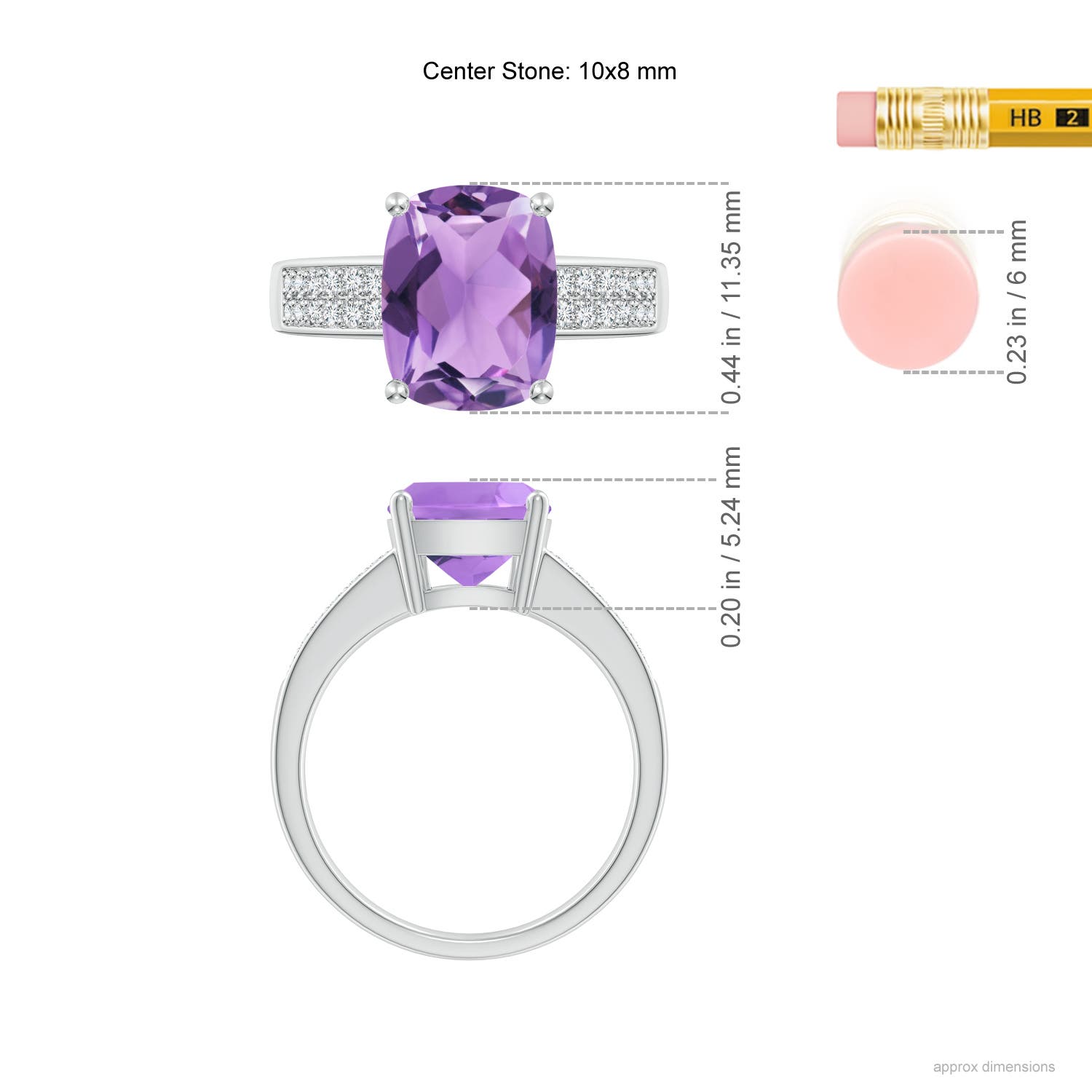 A - Amethyst / 2.87 CT / 14 KT White Gold