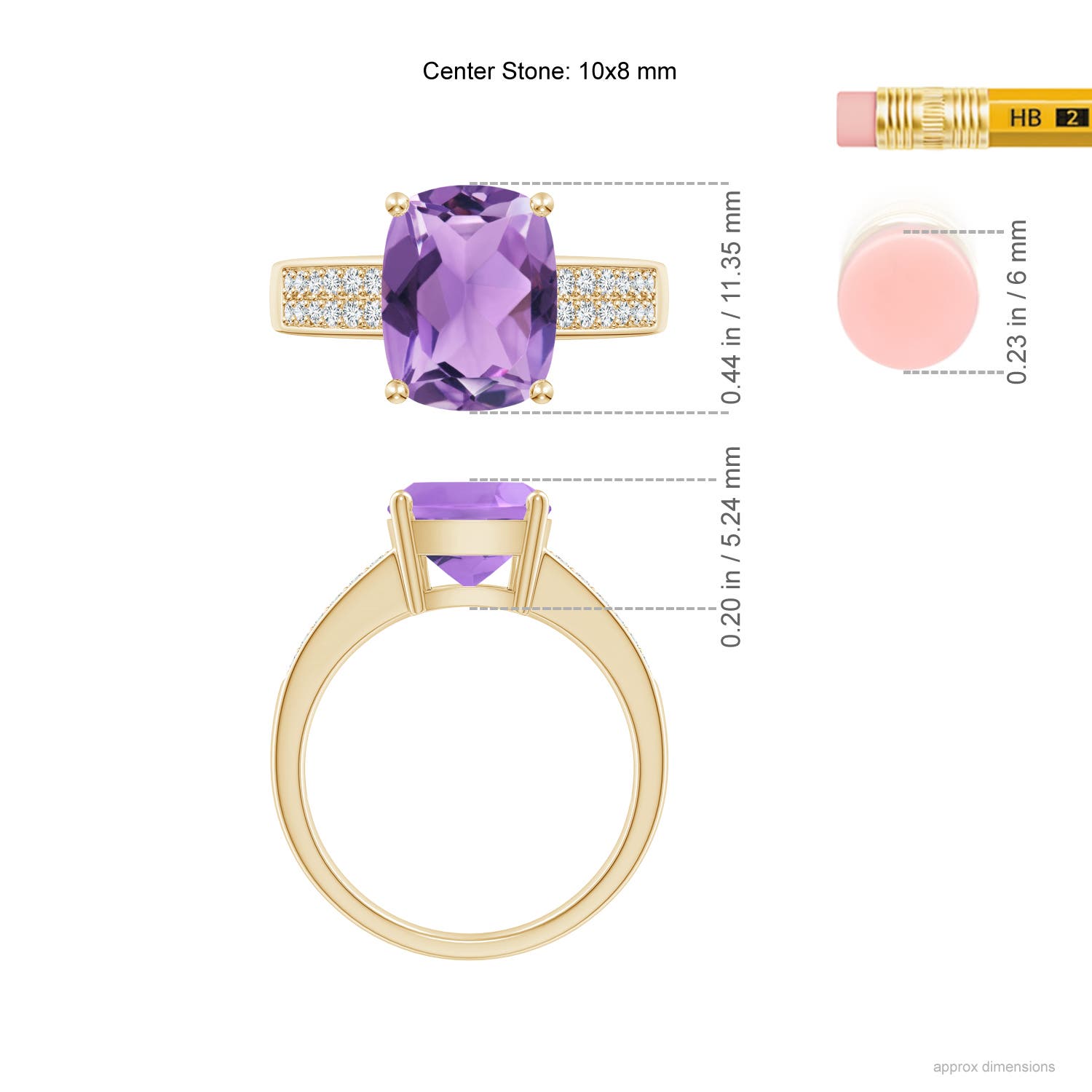 A - Amethyst / 2.87 CT / 14 KT Yellow Gold