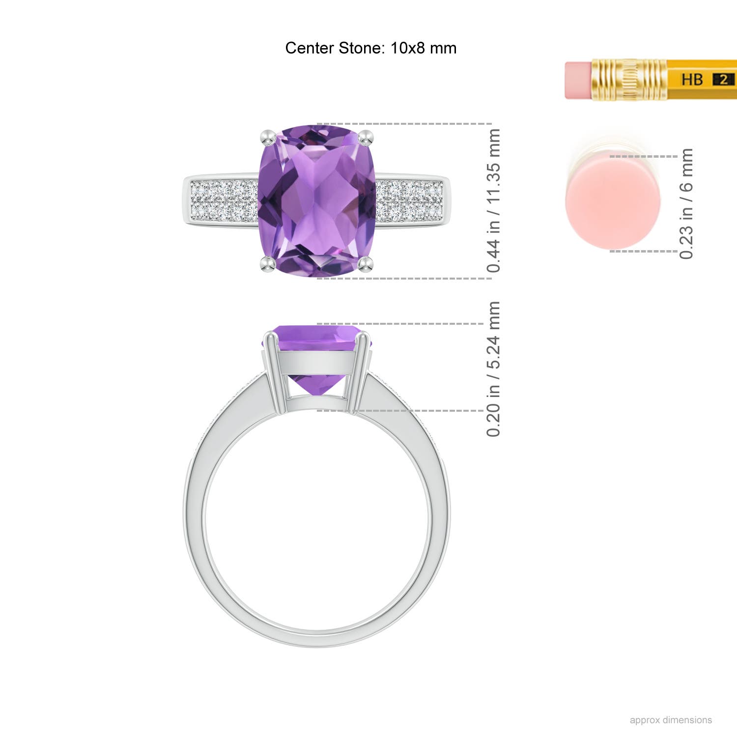 AA - Amethyst / 2.87 CT / 14 KT White Gold