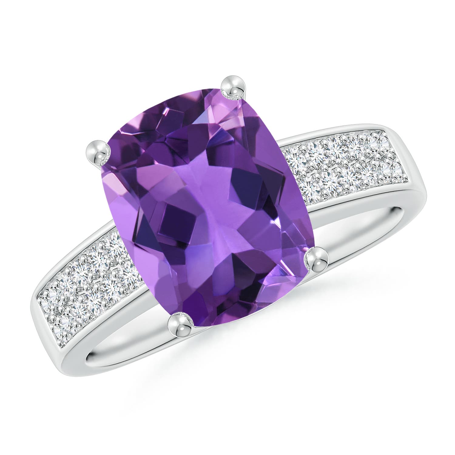 AAA - Amethyst / 2.87 CT / 14 KT White Gold