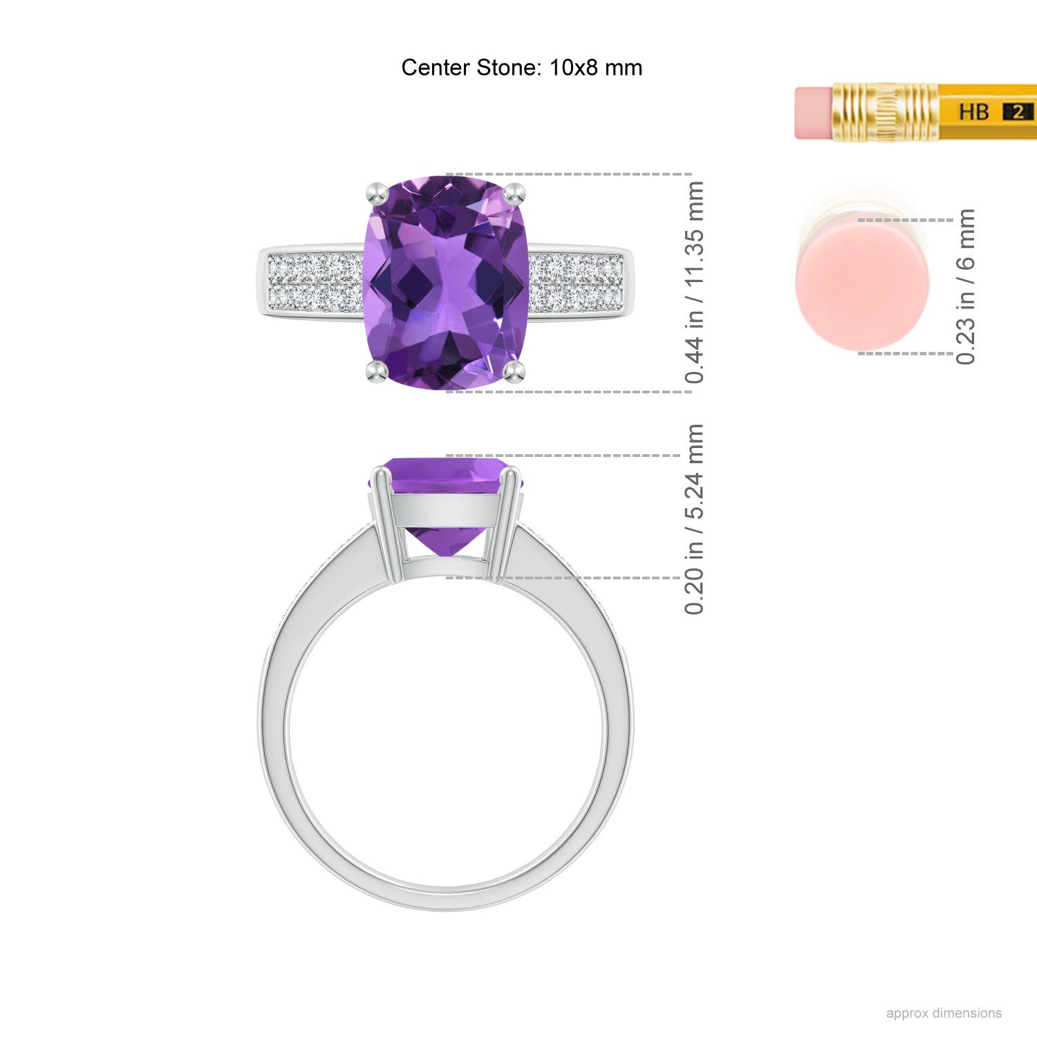 AAA - Amethyst / 2.87 CT / 14 KT White Gold