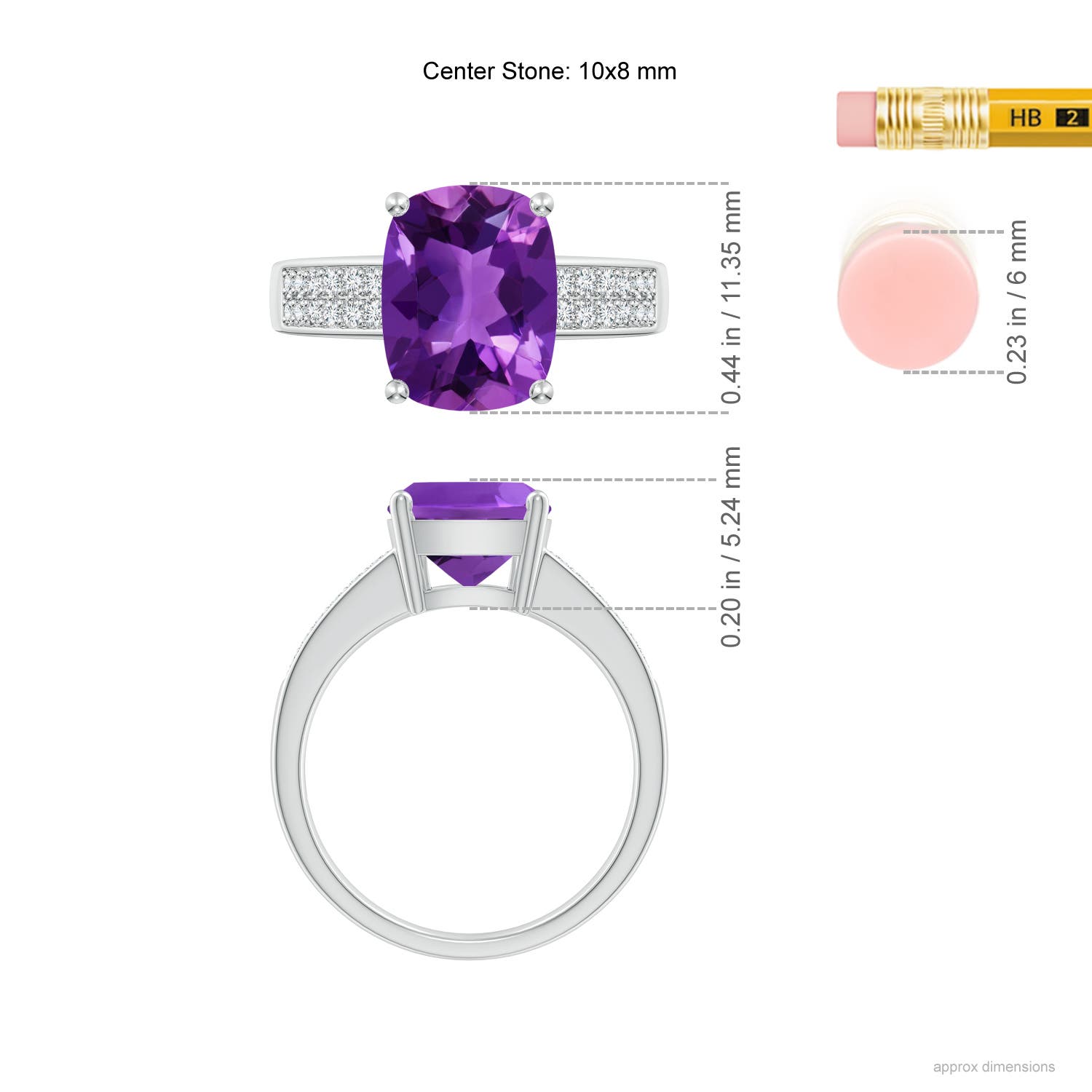 AAAA - Amethyst / 2.87 CT / 14 KT White Gold