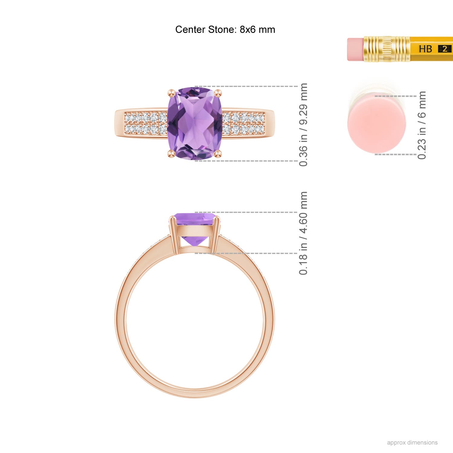 A - Amethyst / 1.37 CT / 14 KT Rose Gold