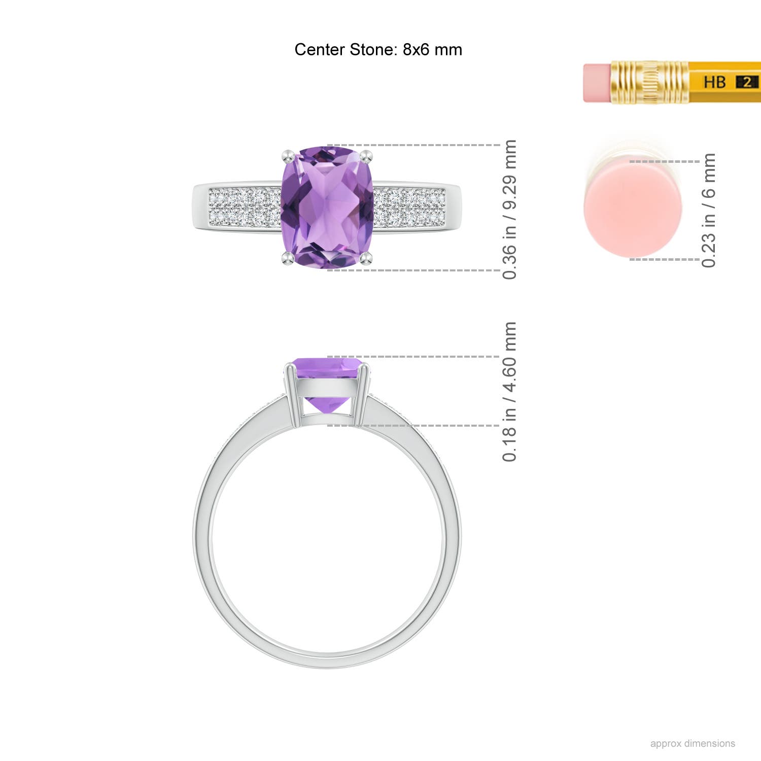 A - Amethyst / 1.37 CT / 14 KT White Gold