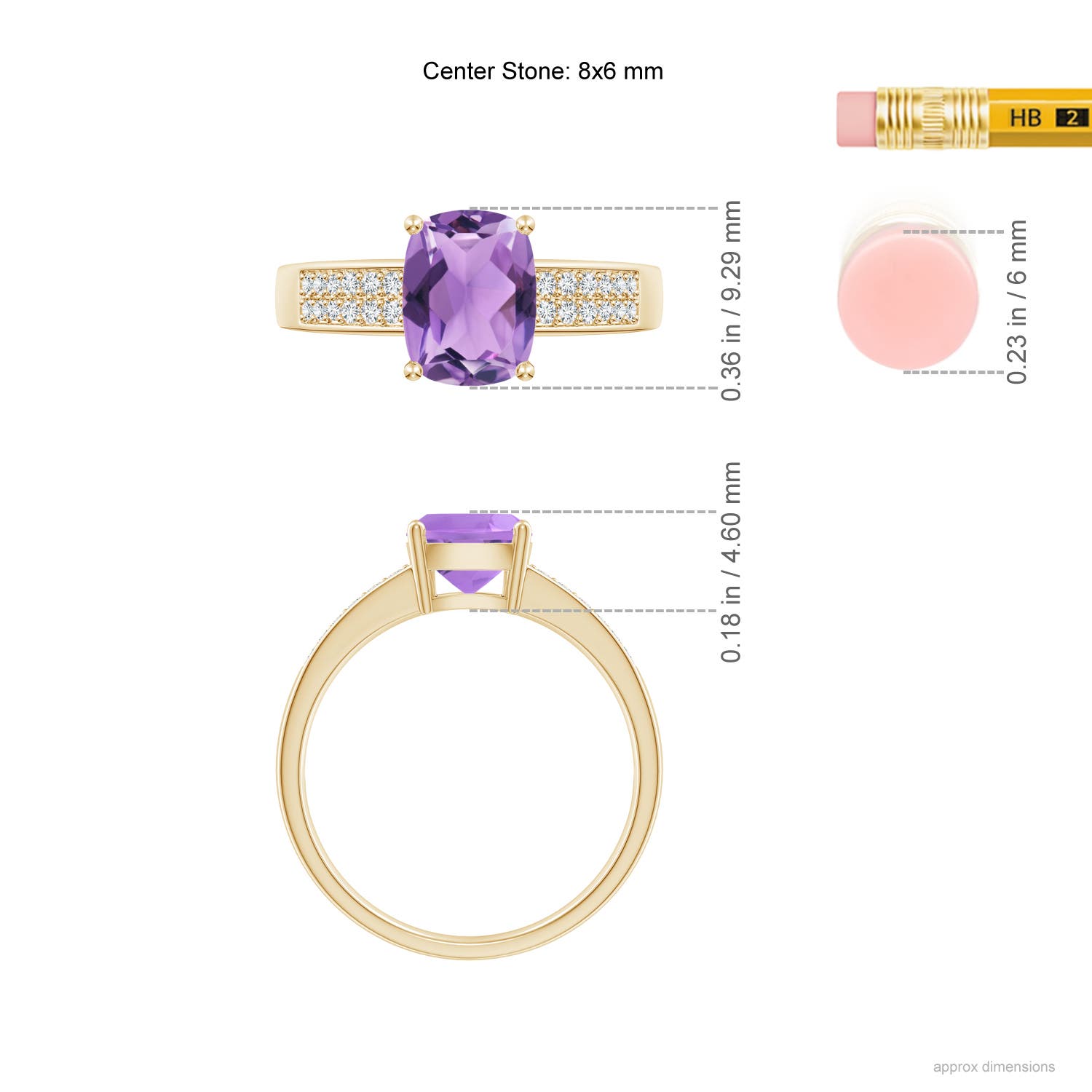 A - Amethyst / 1.37 CT / 14 KT Yellow Gold